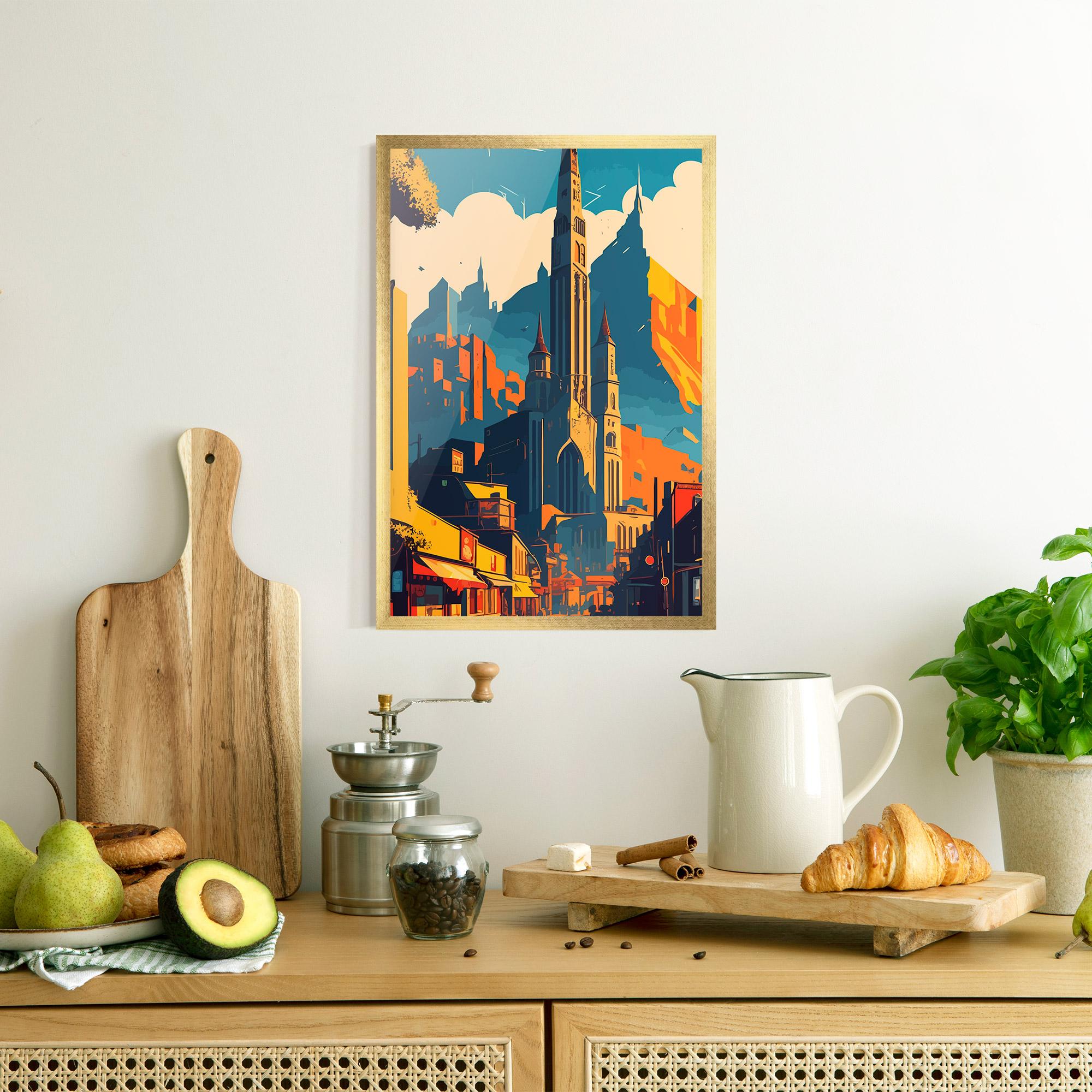 Keretezett Poszter African Tower mockup 8