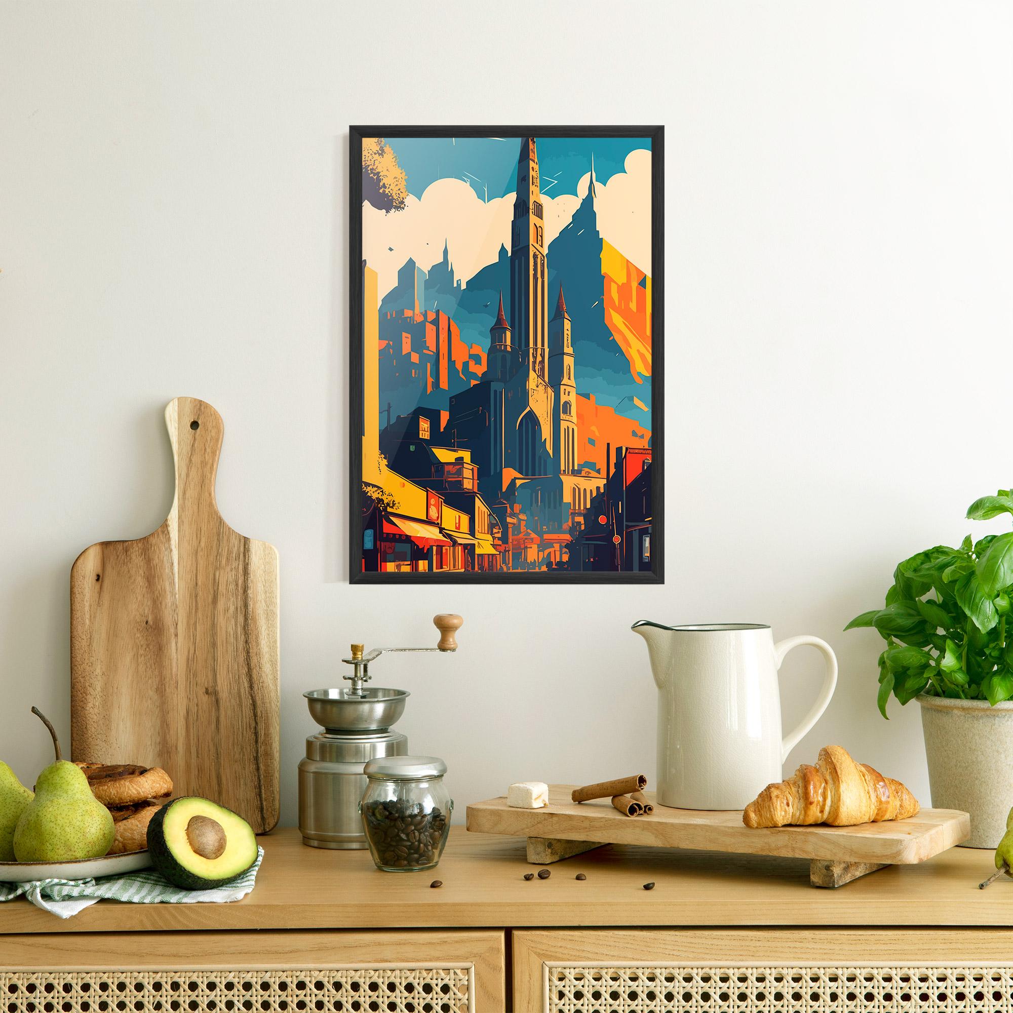 Keretezett Poszter African Tower mockup 8