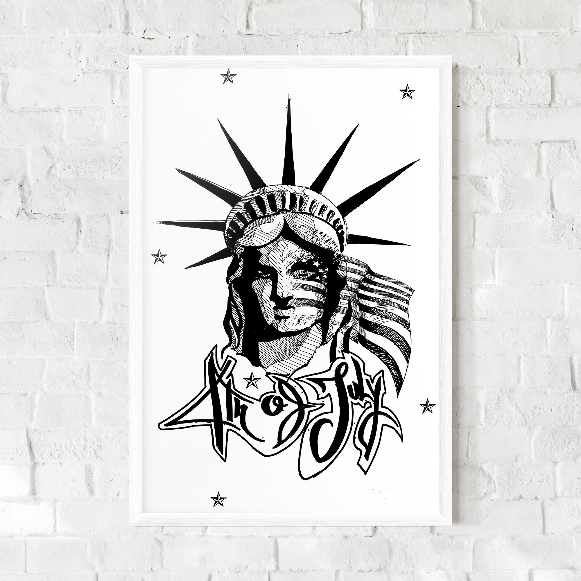 Keretezett Poszter Head Of Liberty Statue mockup 0