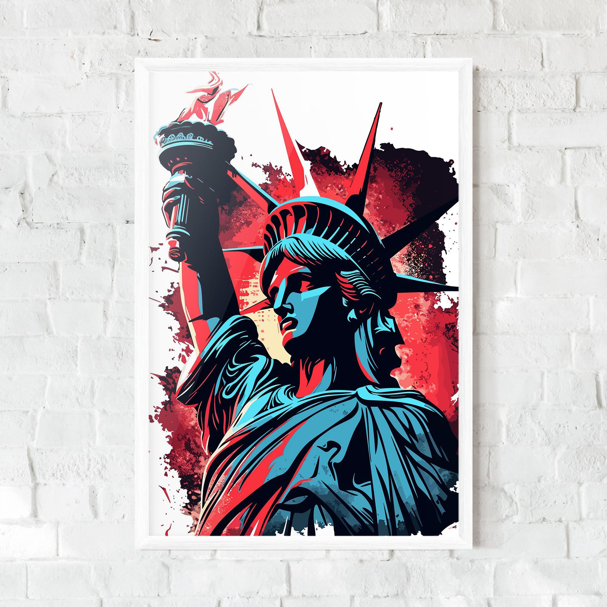 Keretezett Poszter Liberty Statue Art mockup 0