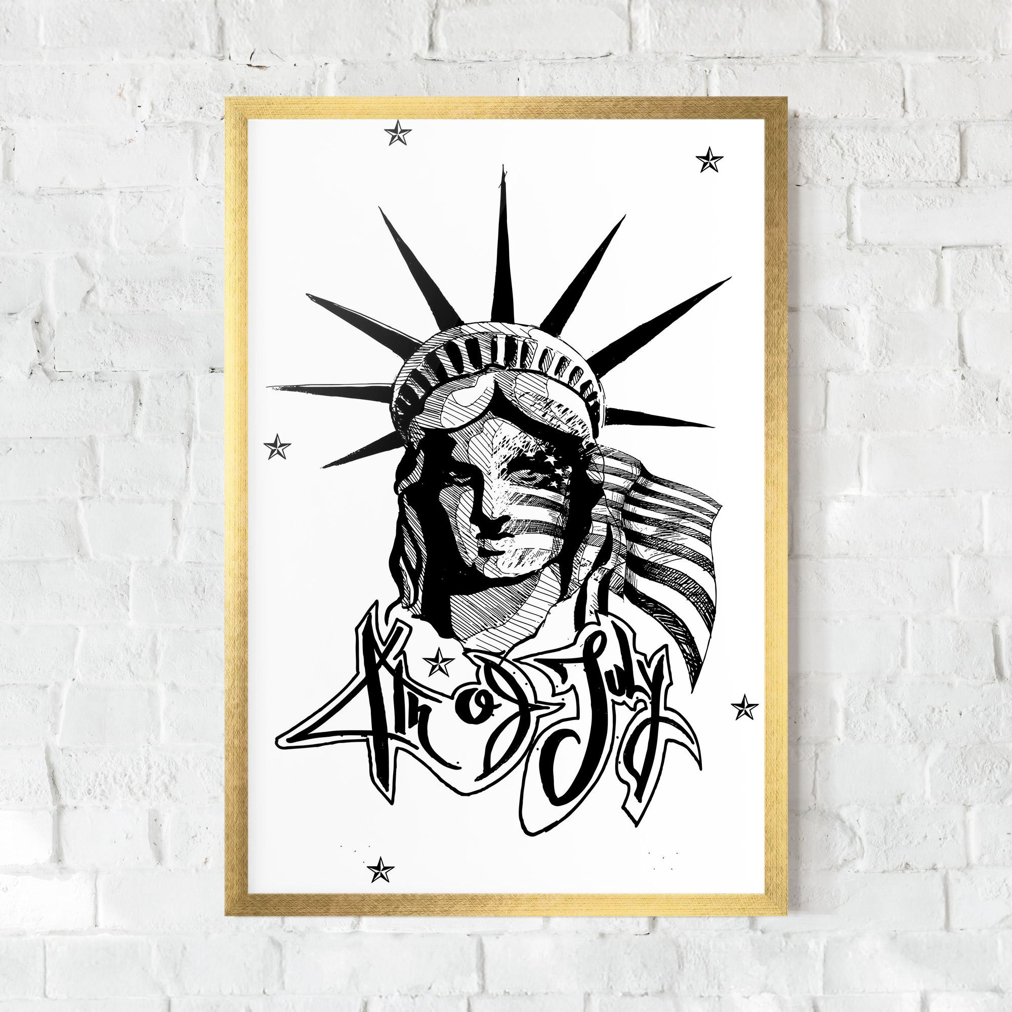 Keretezett Poszter Head Of Liberty Statue mockup 0