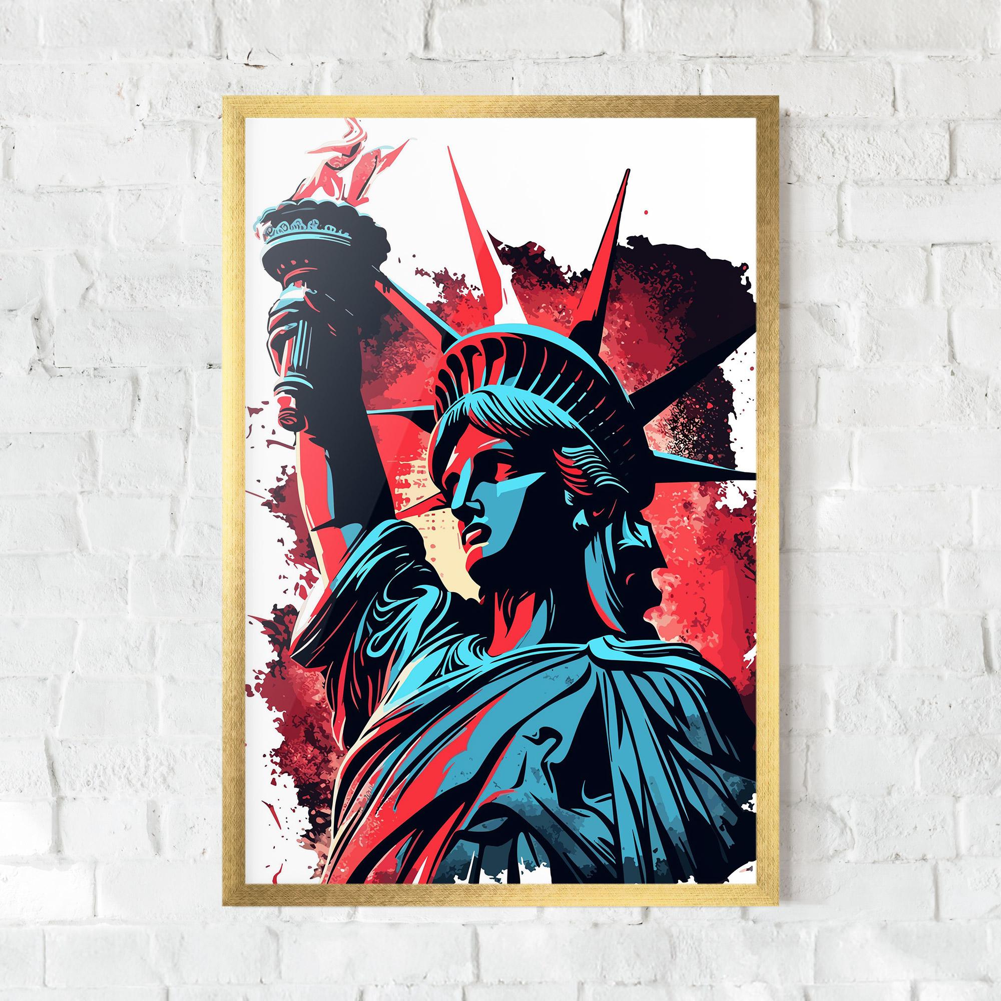 Keretezett Poszter Liberty Statue Art mockup 0