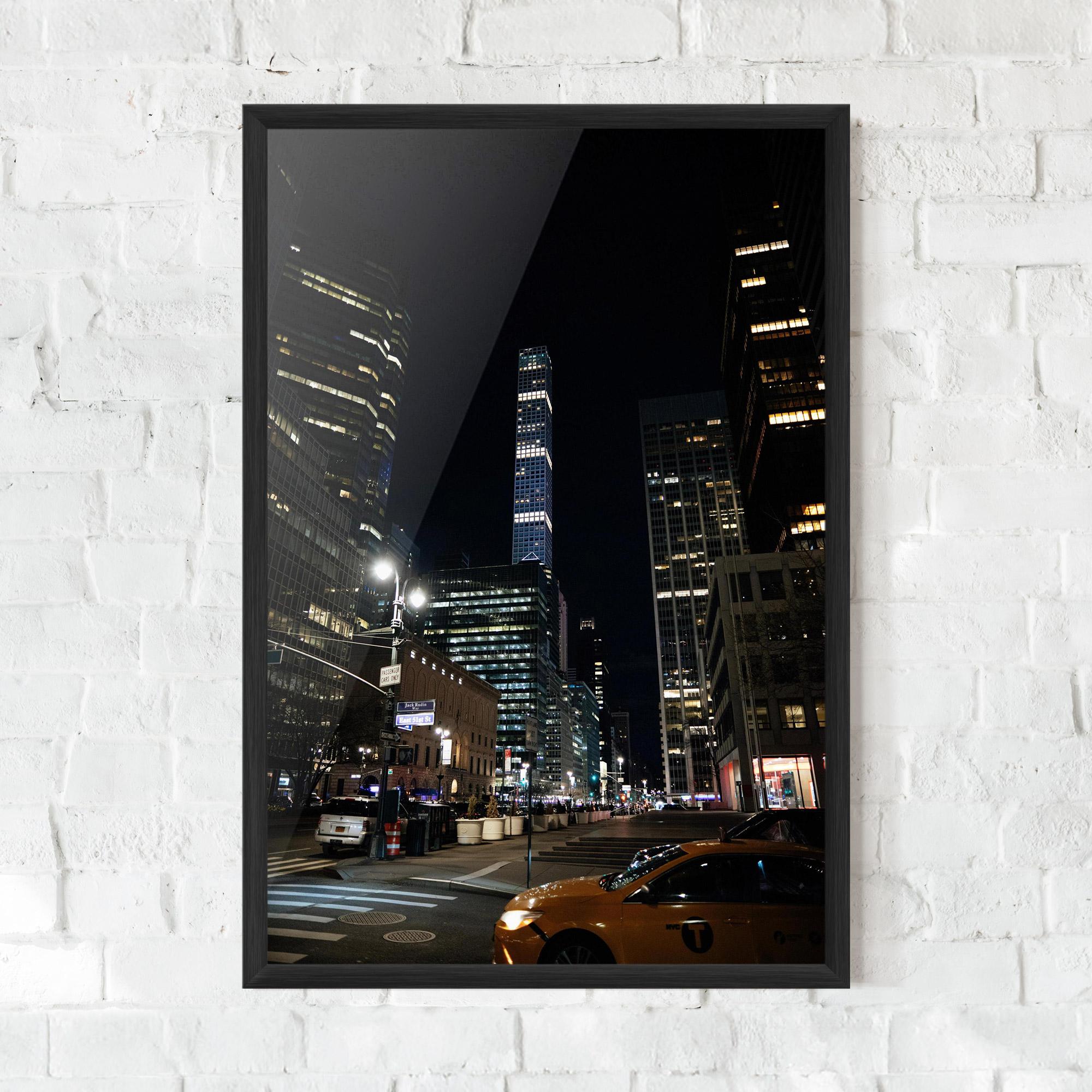Keretezett Poszter Skyline Night Light mockup 0