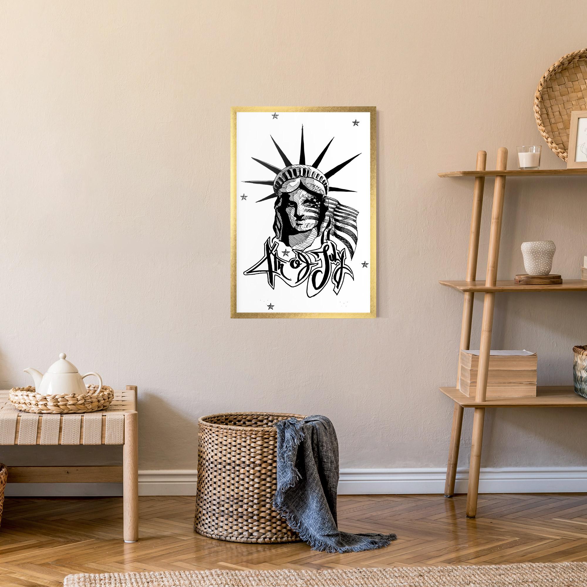Keretezett Poszter Head Of Liberty Statue mockup 9