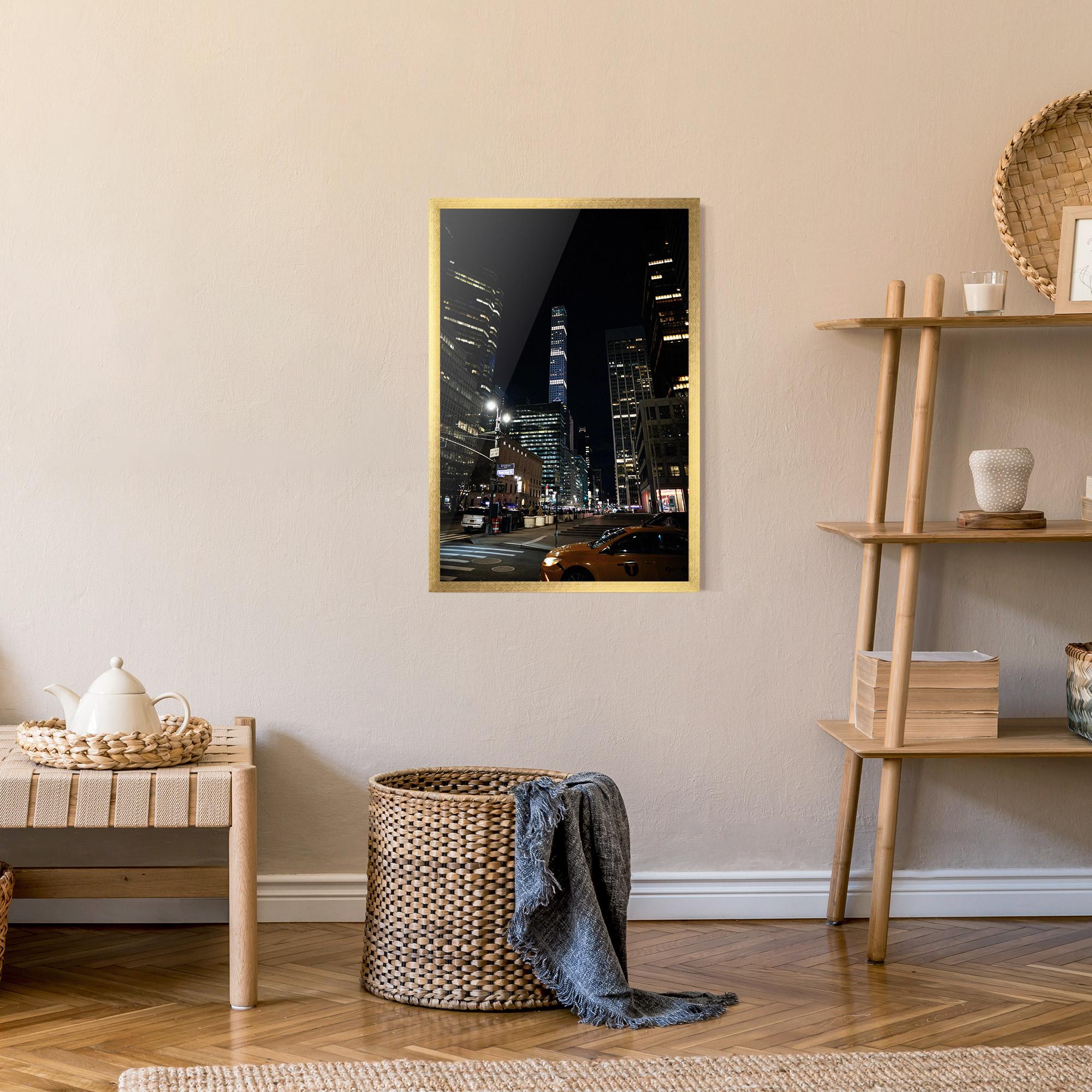 Keretezett Poszter Skyline Night Light mockup 9