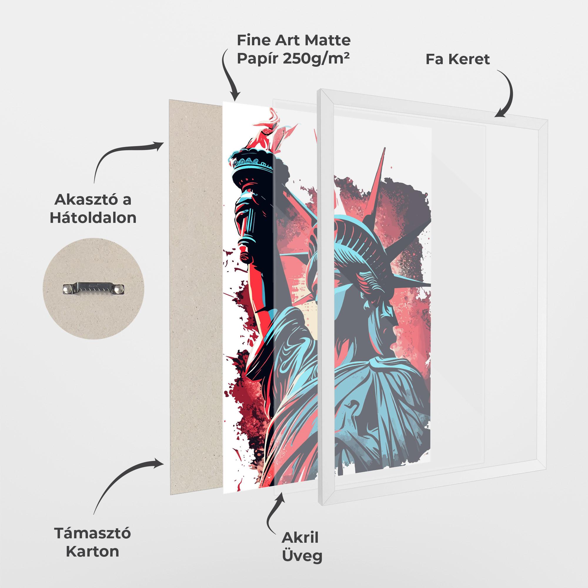 Keretezett Poszter Liberty Statue Art mockup 1