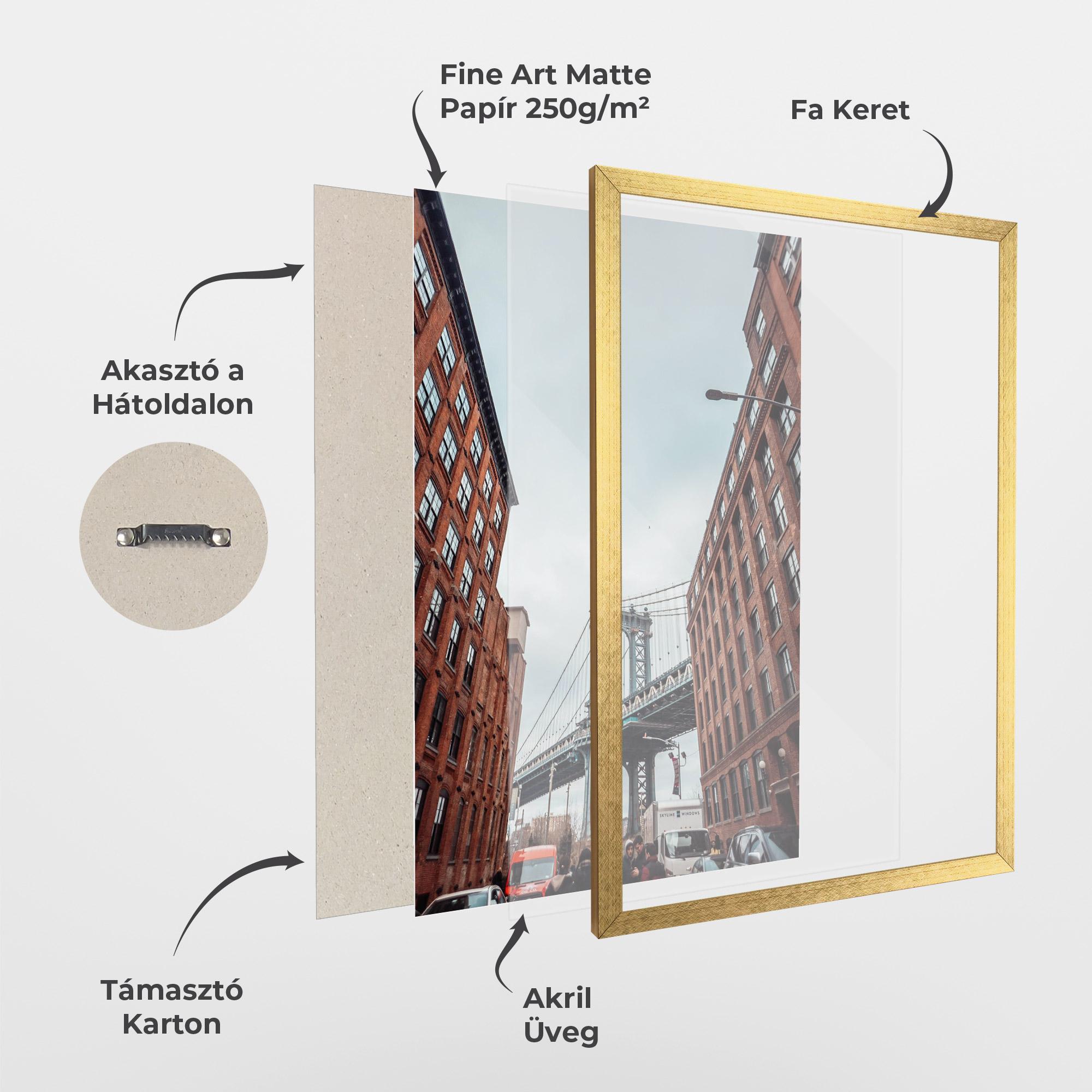 Keretezett Poszter Bridge Building View mockup 1