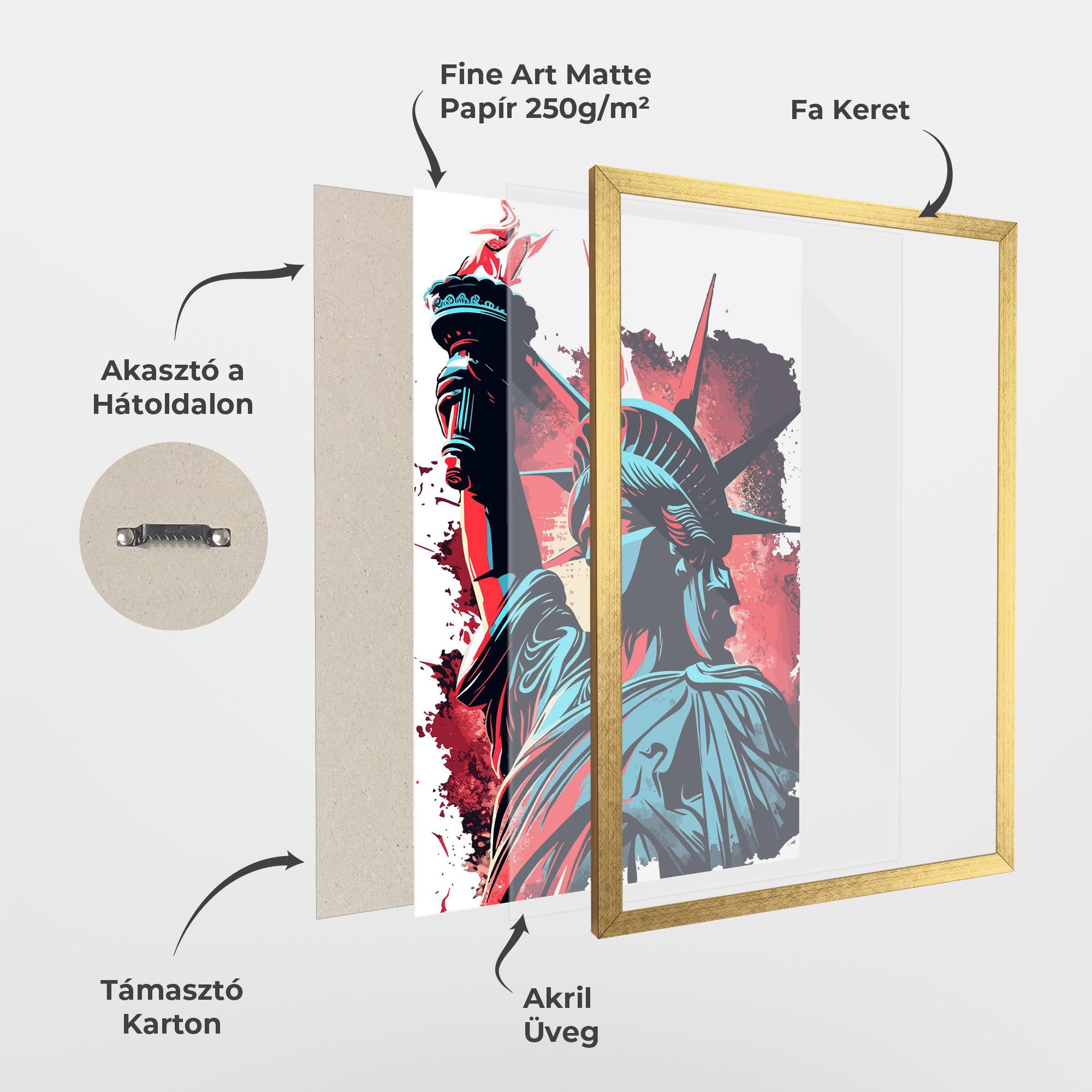 Keretezett Poszter Liberty Statue Art mockup 1
