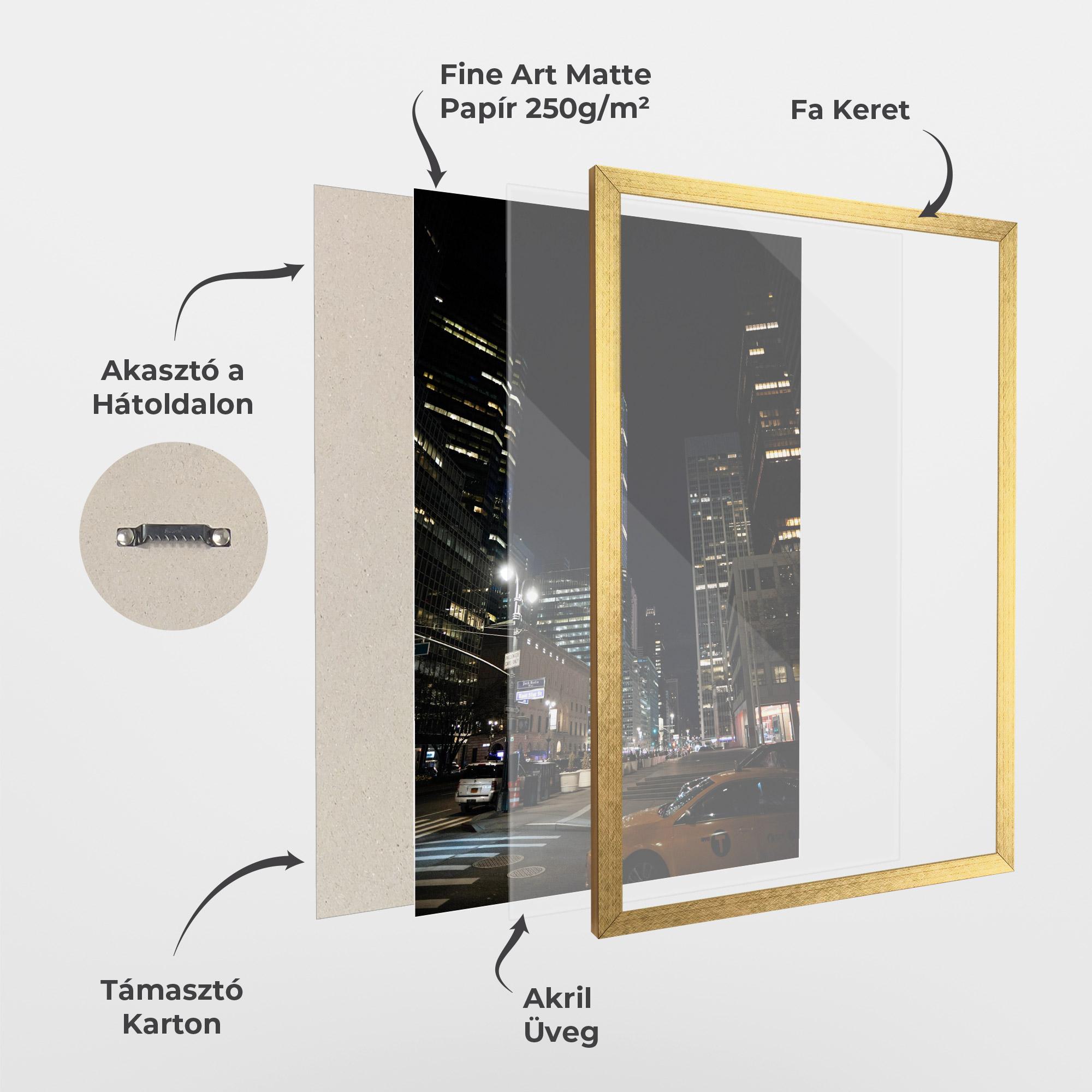 Keretezett Poszter Skyline Night Light mockup 1