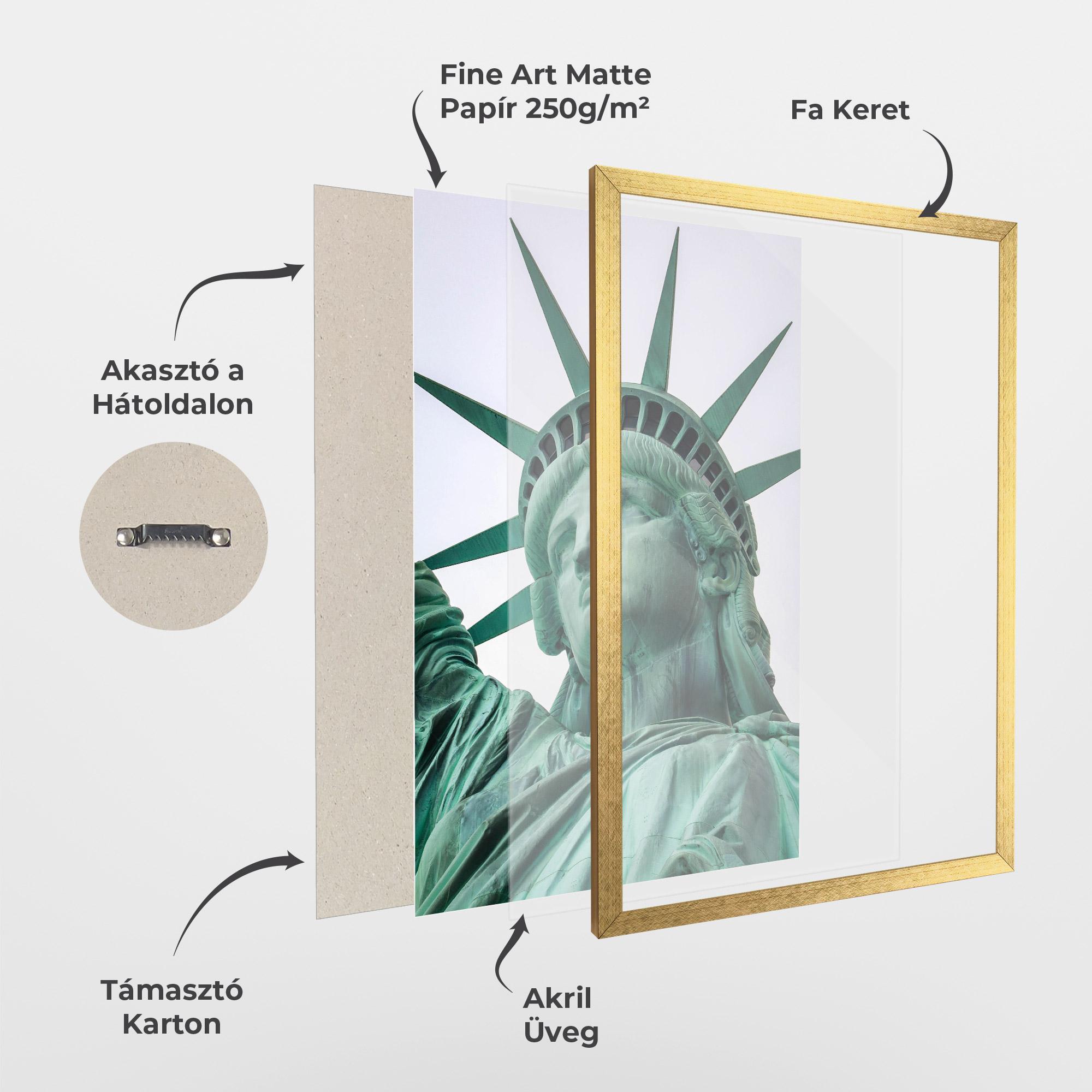 Keretezett Poszter Statue Of Liberty Head mockup 1