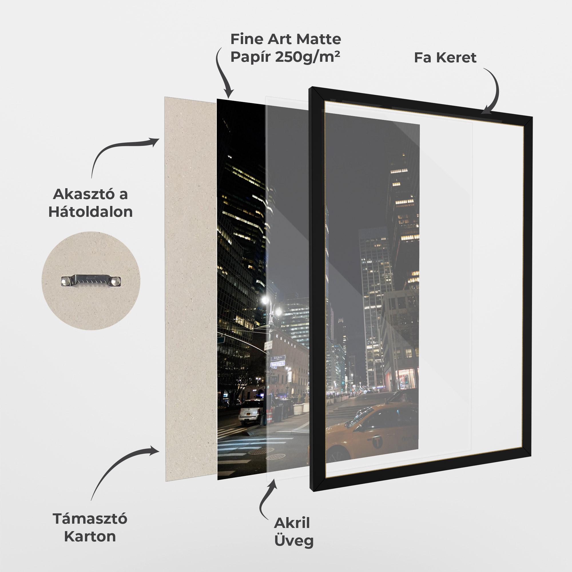 Keretezett Poszter Skyline Night Light mockup 1