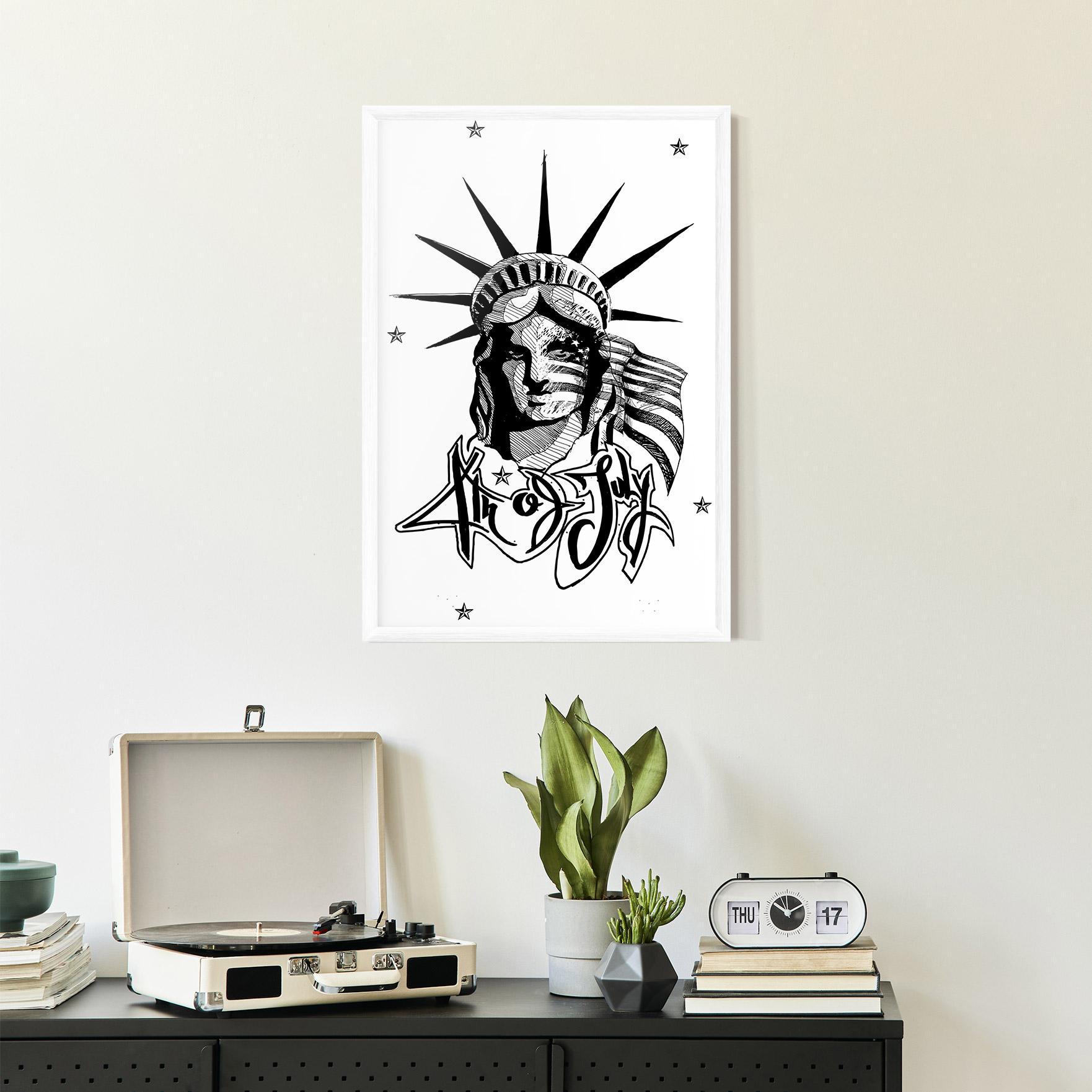 Keretezett Poszter Head Of Liberty Statue mockup 2