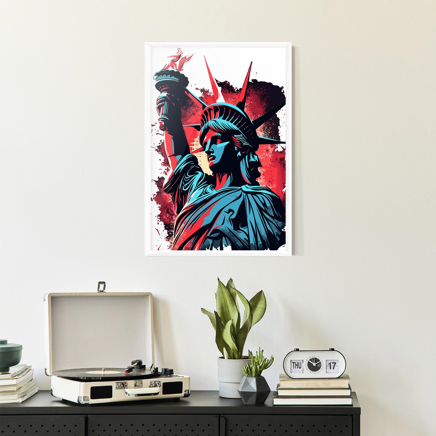 Keretezett Poszter Liberty Statue Art mockup 2