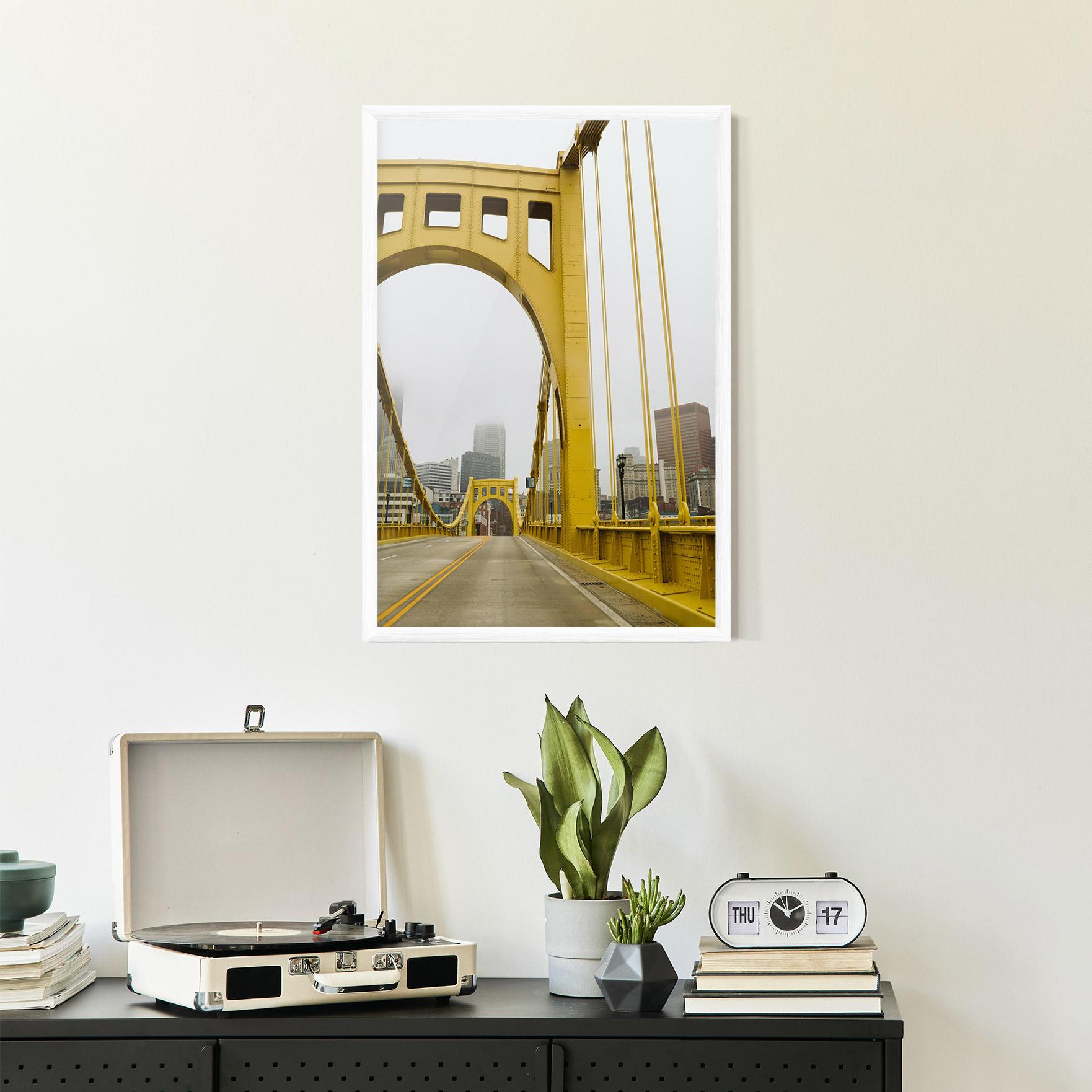Keretezett Poszter Yellow Foggy Bridge mockup 2