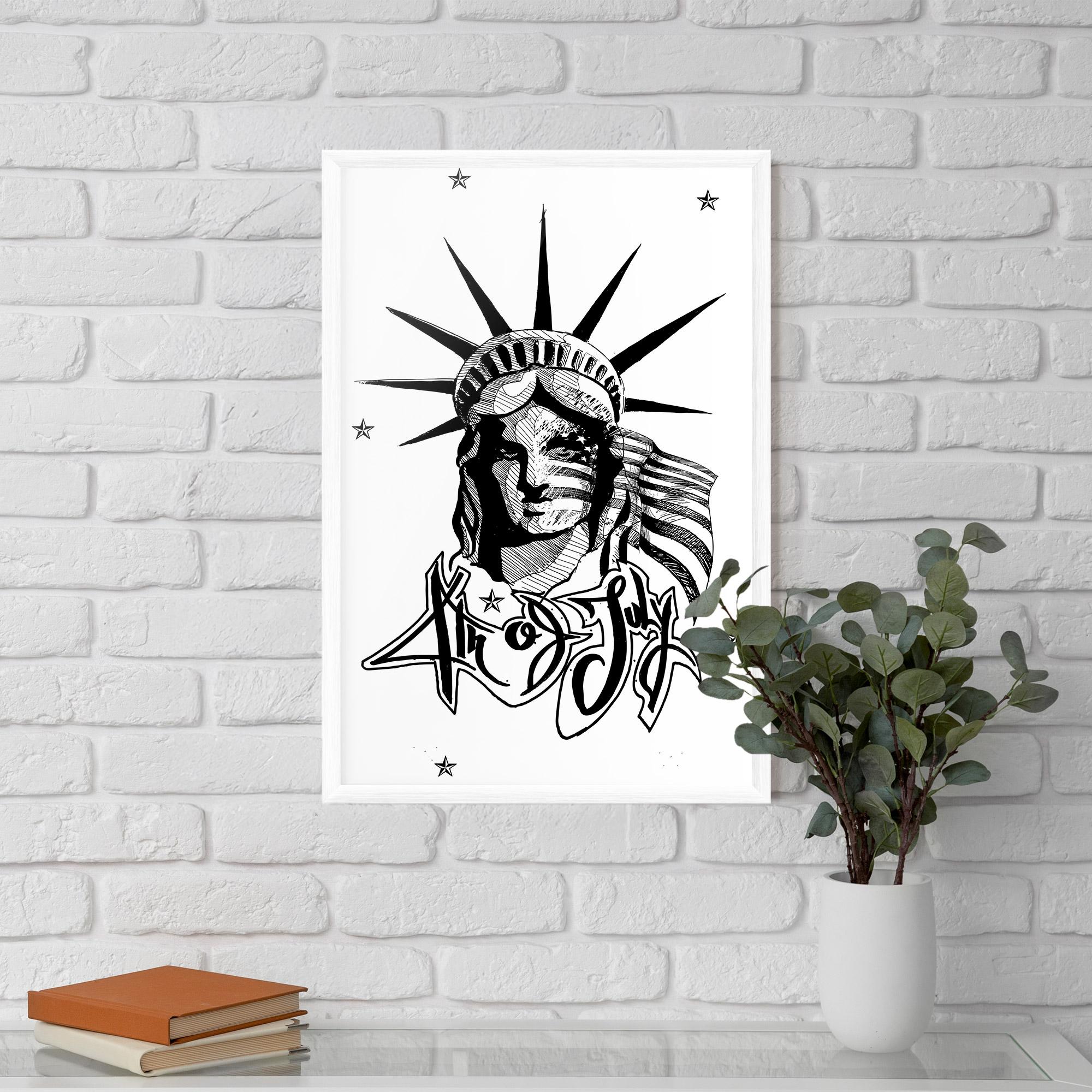 Keretezett Poszter Head Of Liberty Statue mockup 5