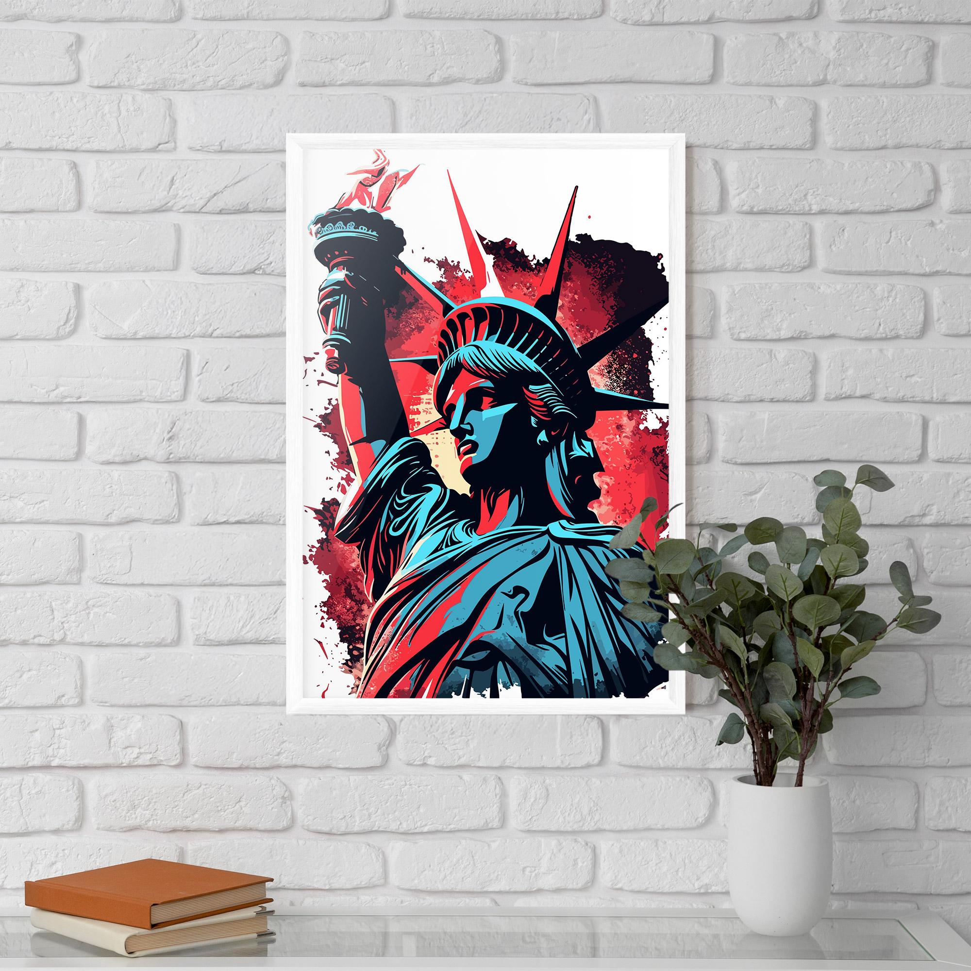 Keretezett Poszter Liberty Statue Art mockup 5