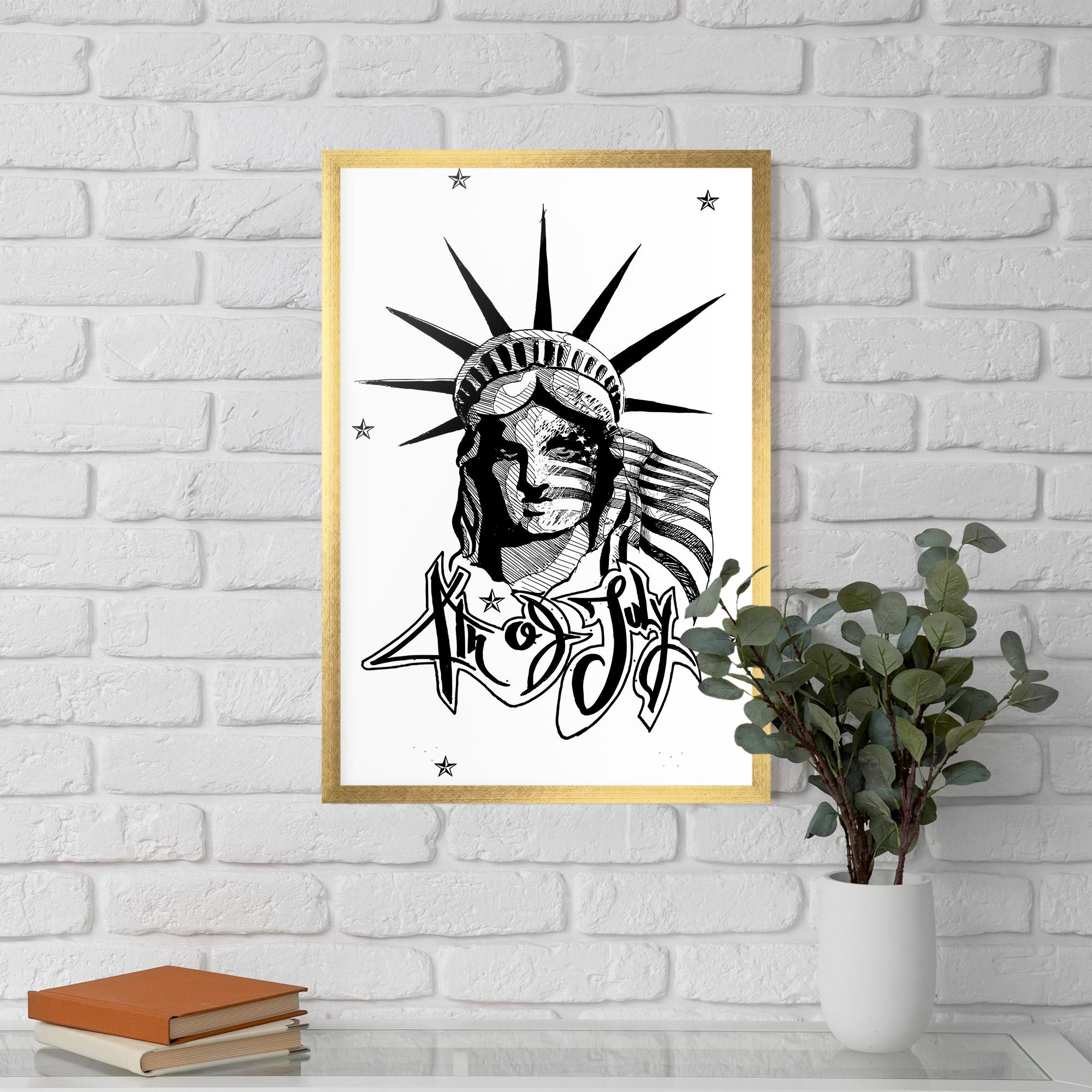 Keretezett Poszter Head Of Liberty Statue mockup 5