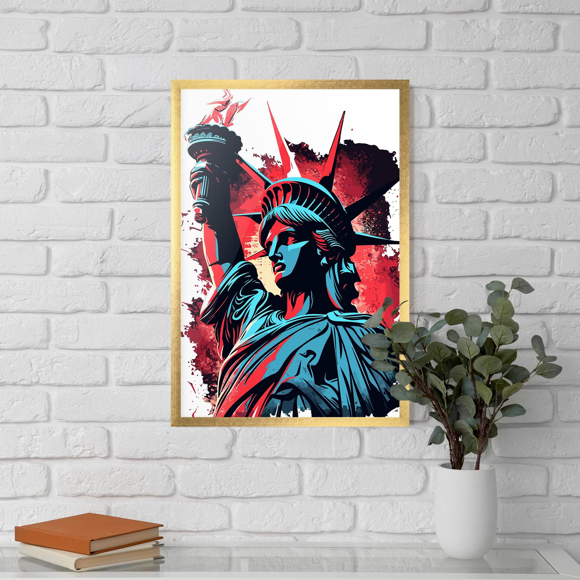 Keretezett Poszter Liberty Statue Art mockup 5