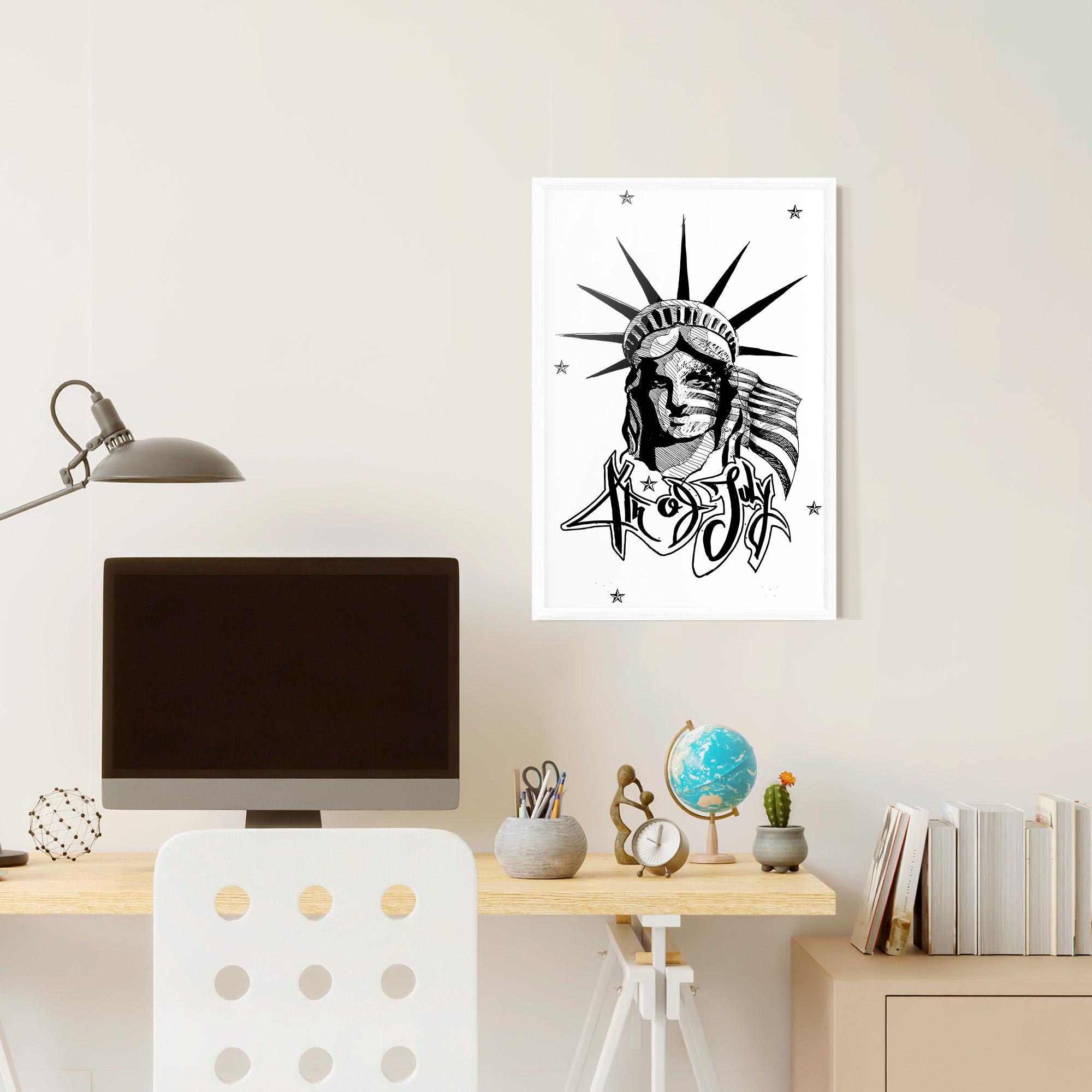 Keretezett Poszter Head Of Liberty Statue mockup 6