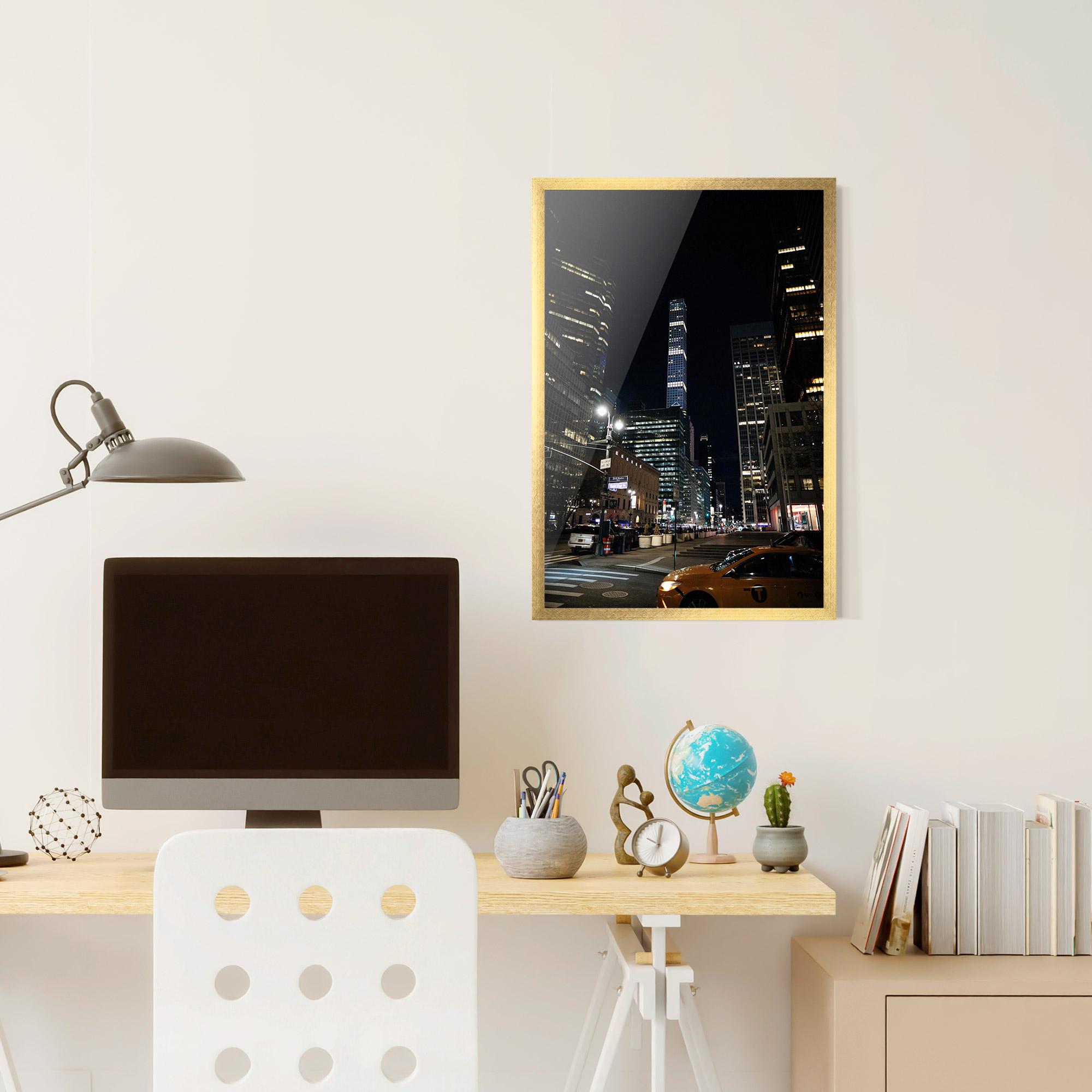 Keretezett Poszter Skyline Night Light mockup 6