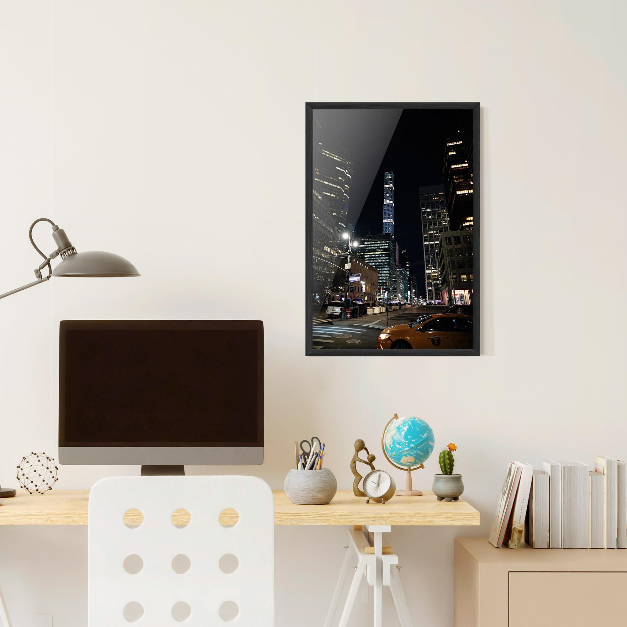 Keretezett Poszter Skyline Night Light mockup 6