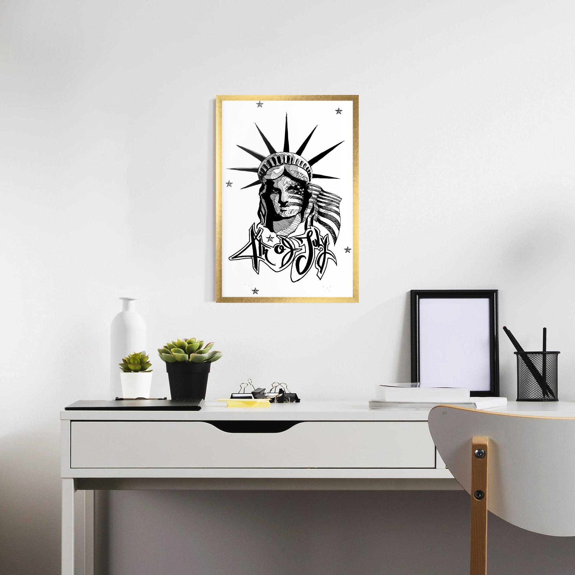 Keretezett Poszter Head Of Liberty Statue mockup 7