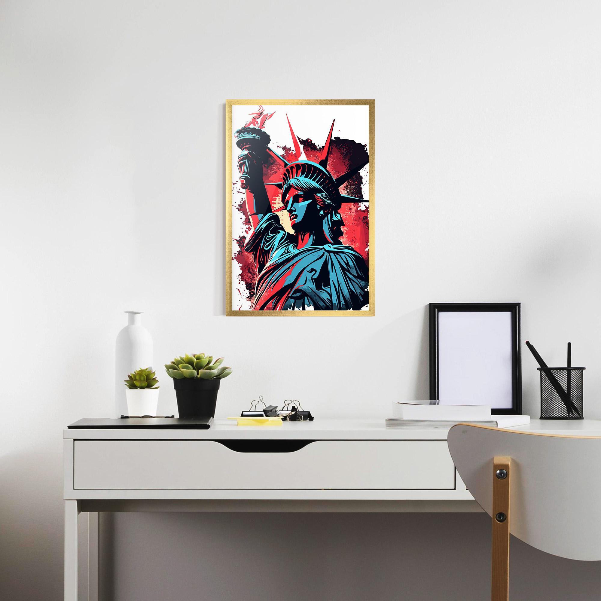 Keretezett Poszter Liberty Statue Art mockup 7