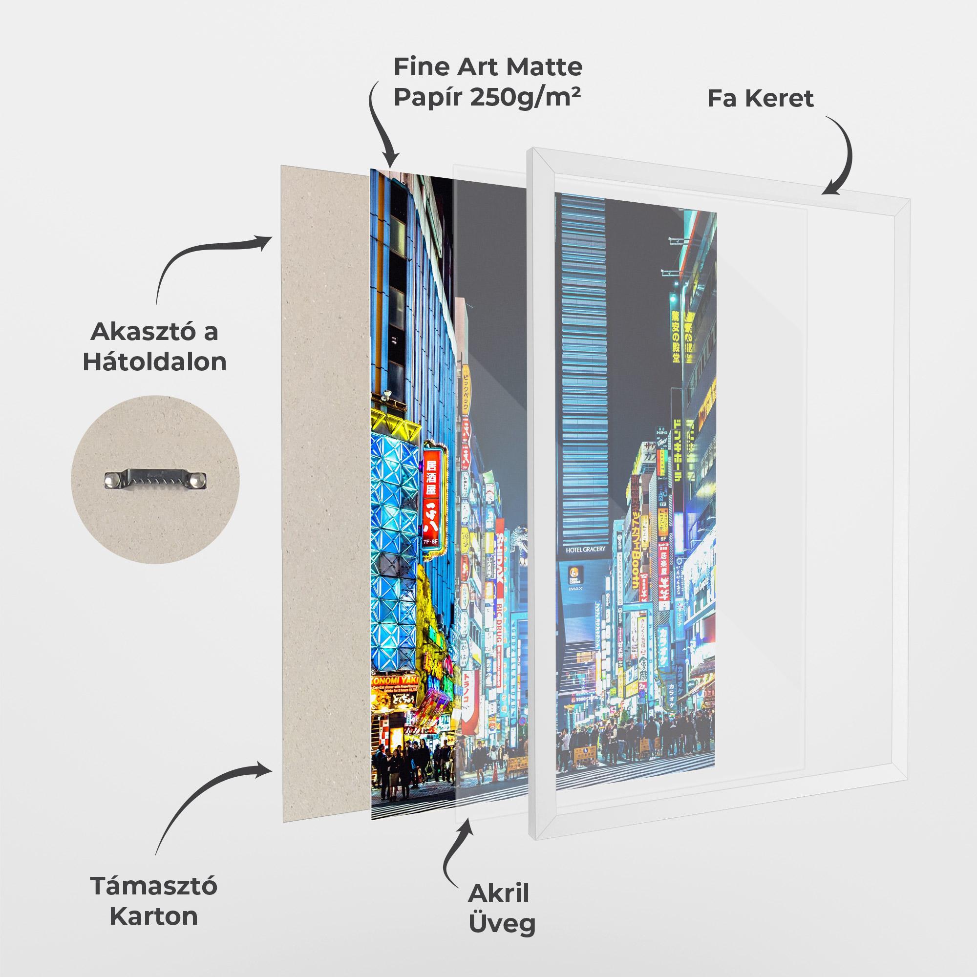 Keretezett Poszter Colorful City Lights mockup 1