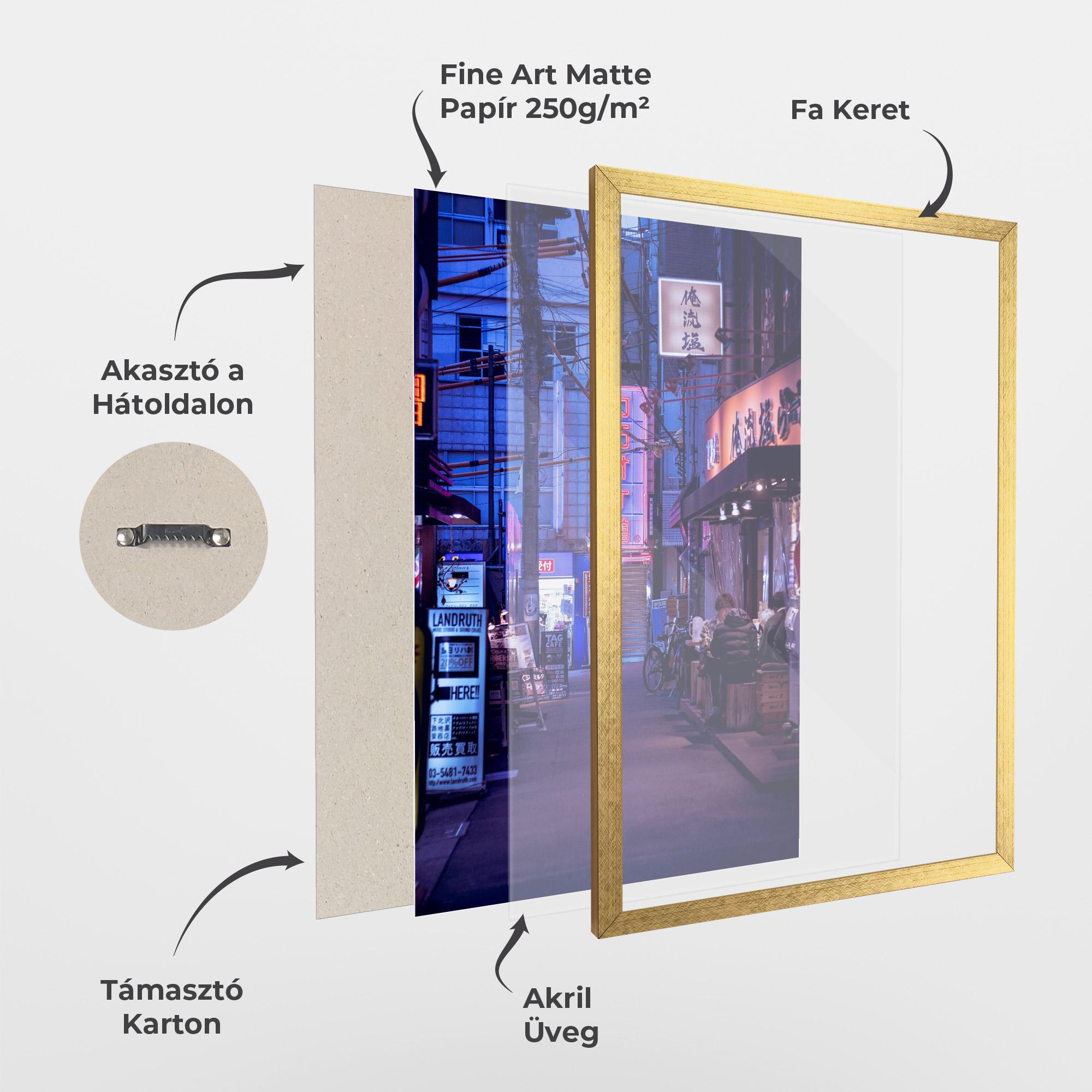 Keretezett Poszter Purple Blue Lights mockup 1