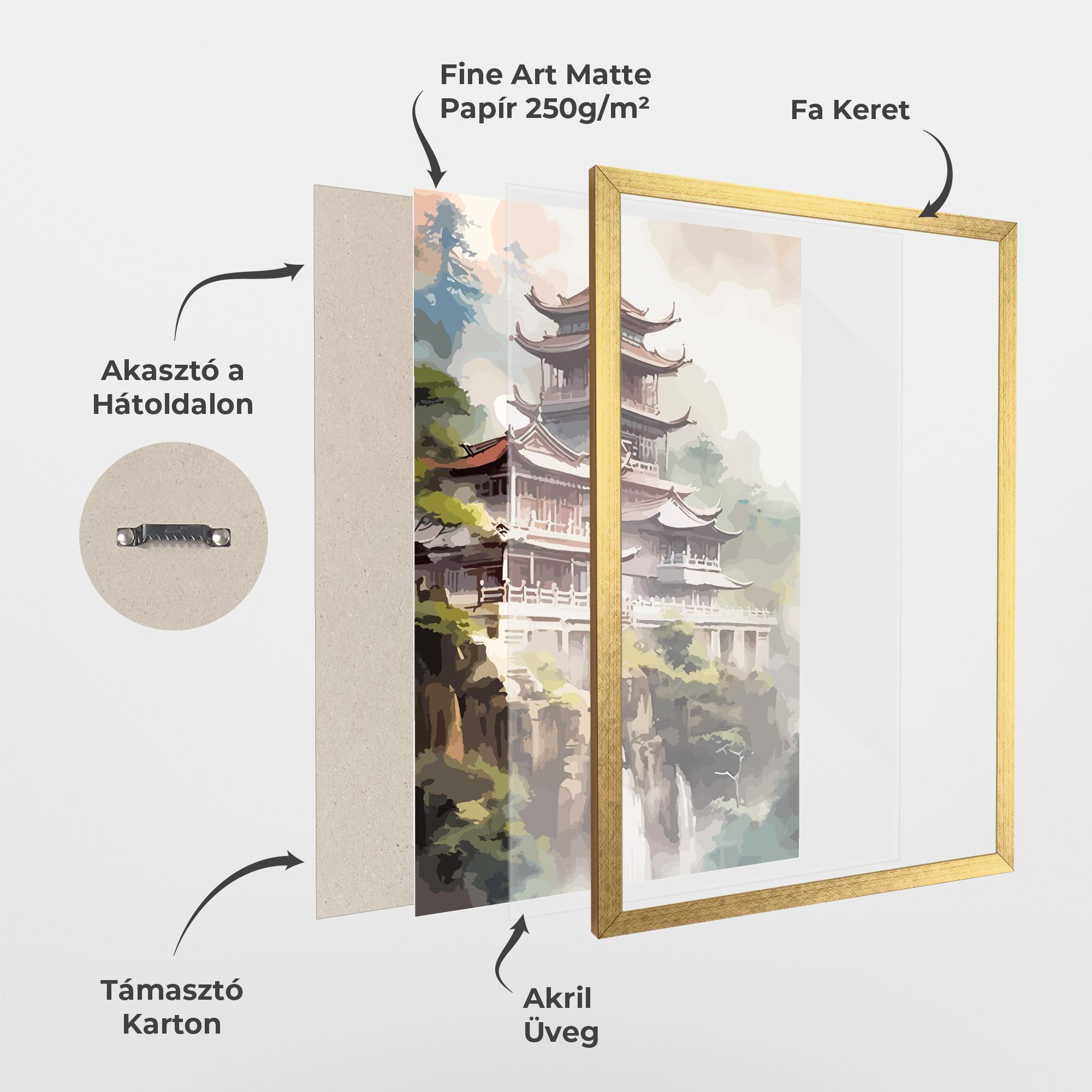 Keretezett Poszter Temple Painting mockup 1