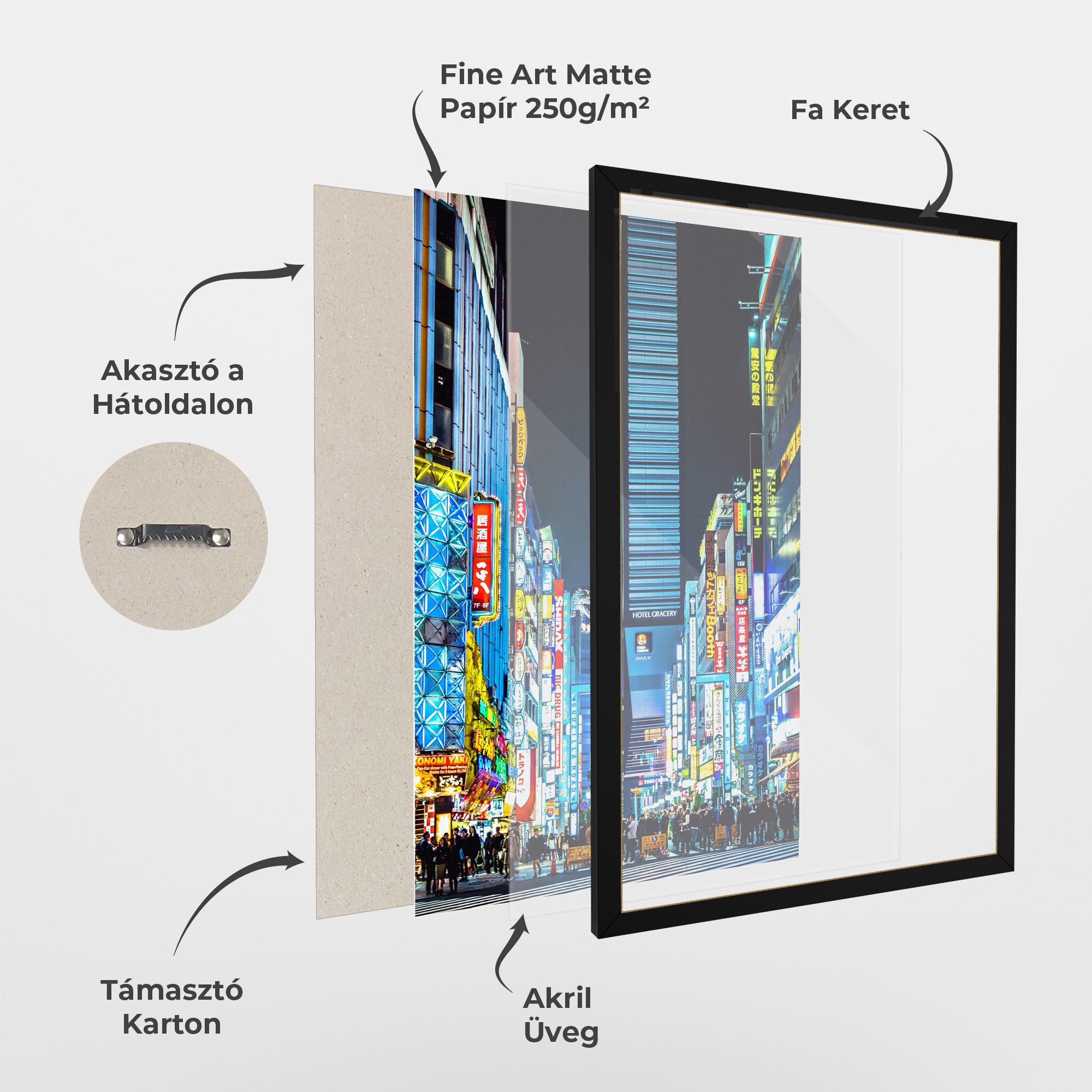 Keretezett Poszter Colorful City Lights mockup 1