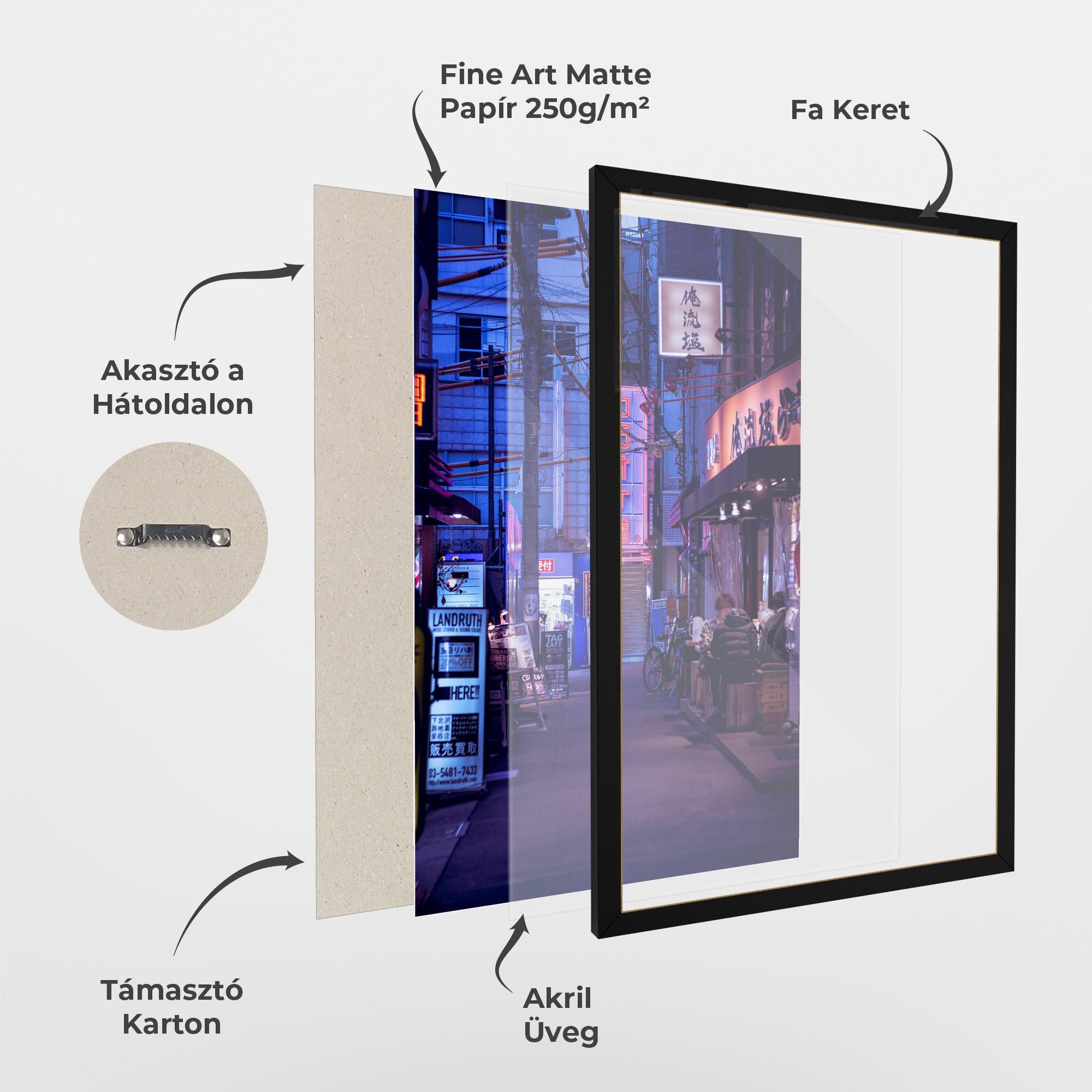 Keretezett Poszter Purple Blue Lights mockup 1