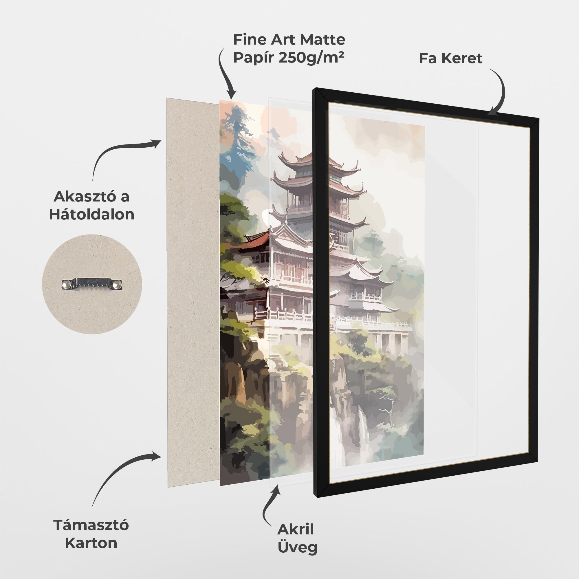Keretezett Poszter Temple Painting mockup 1