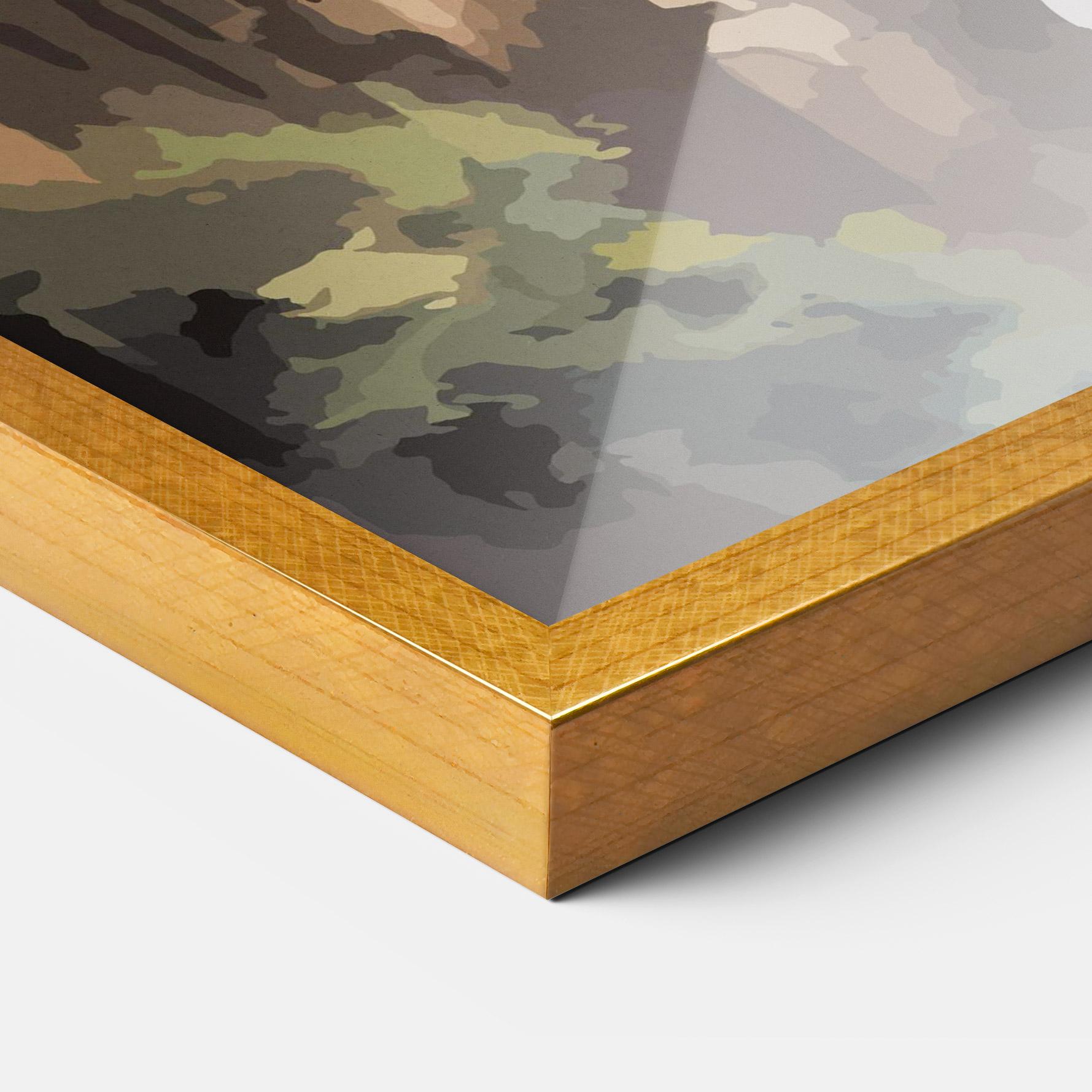 Keretezett Poszter Temple Painting mockup 3