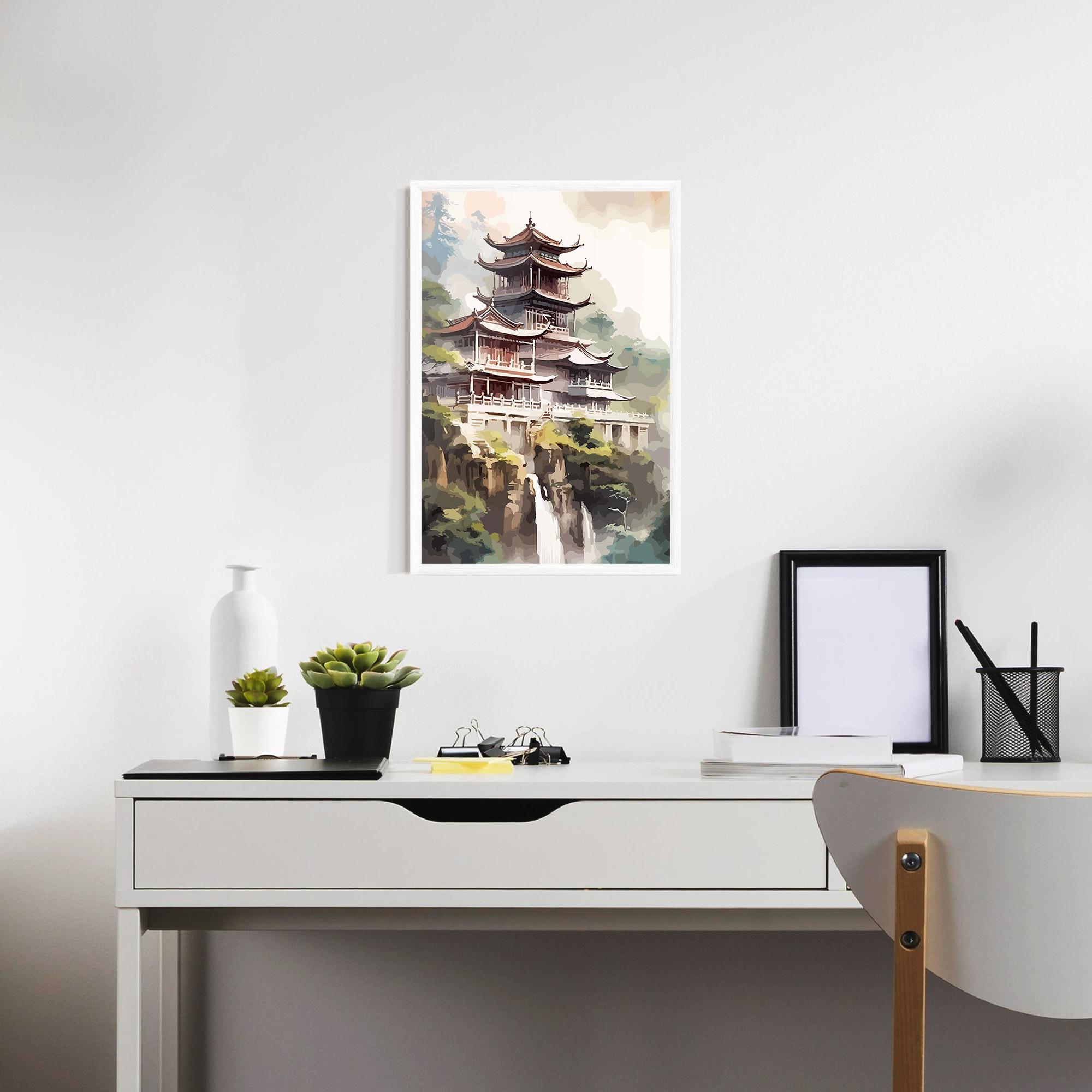 Keretezett Poszter Temple Painting mockup 7