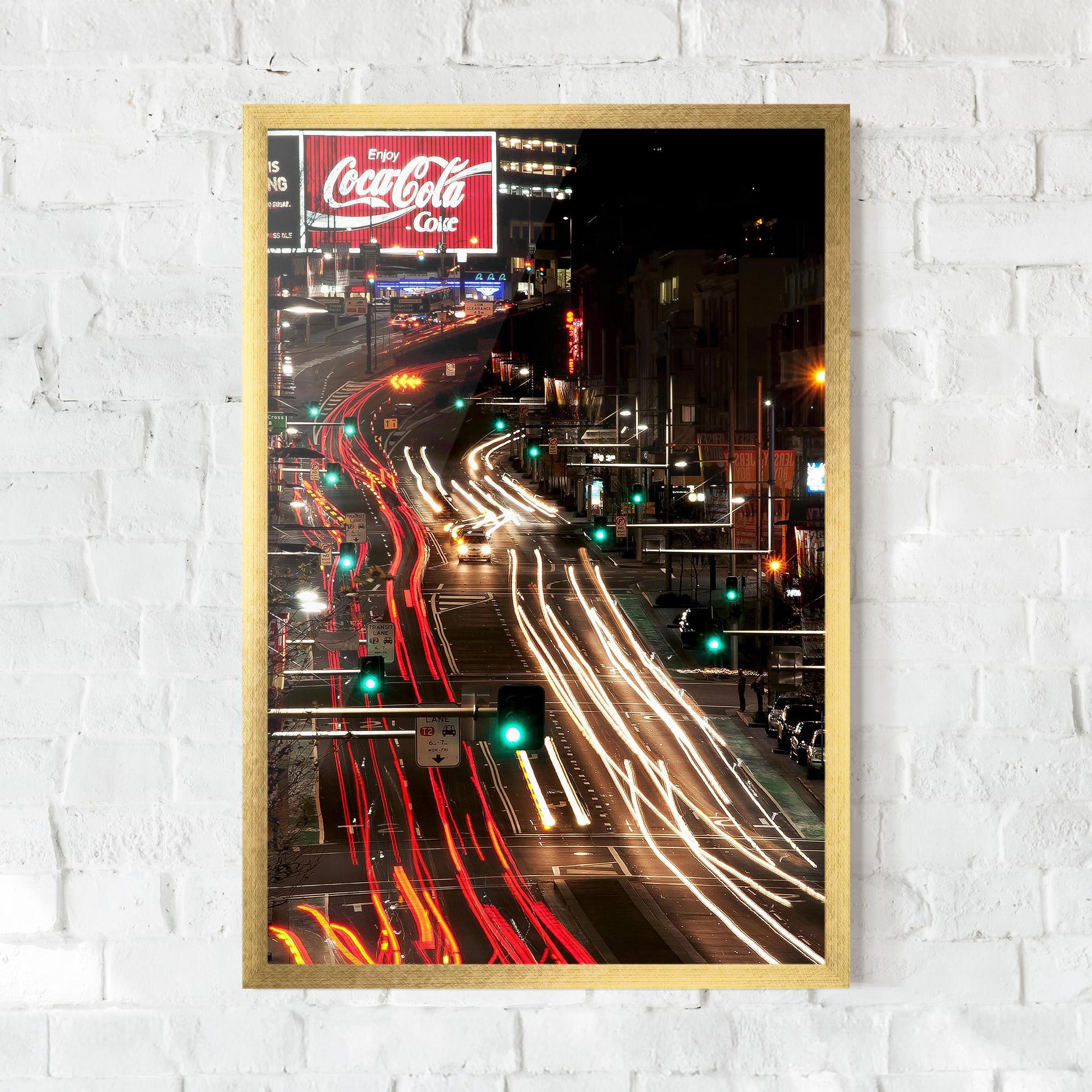 Keretezett Poszter Car Light Road mockup 0