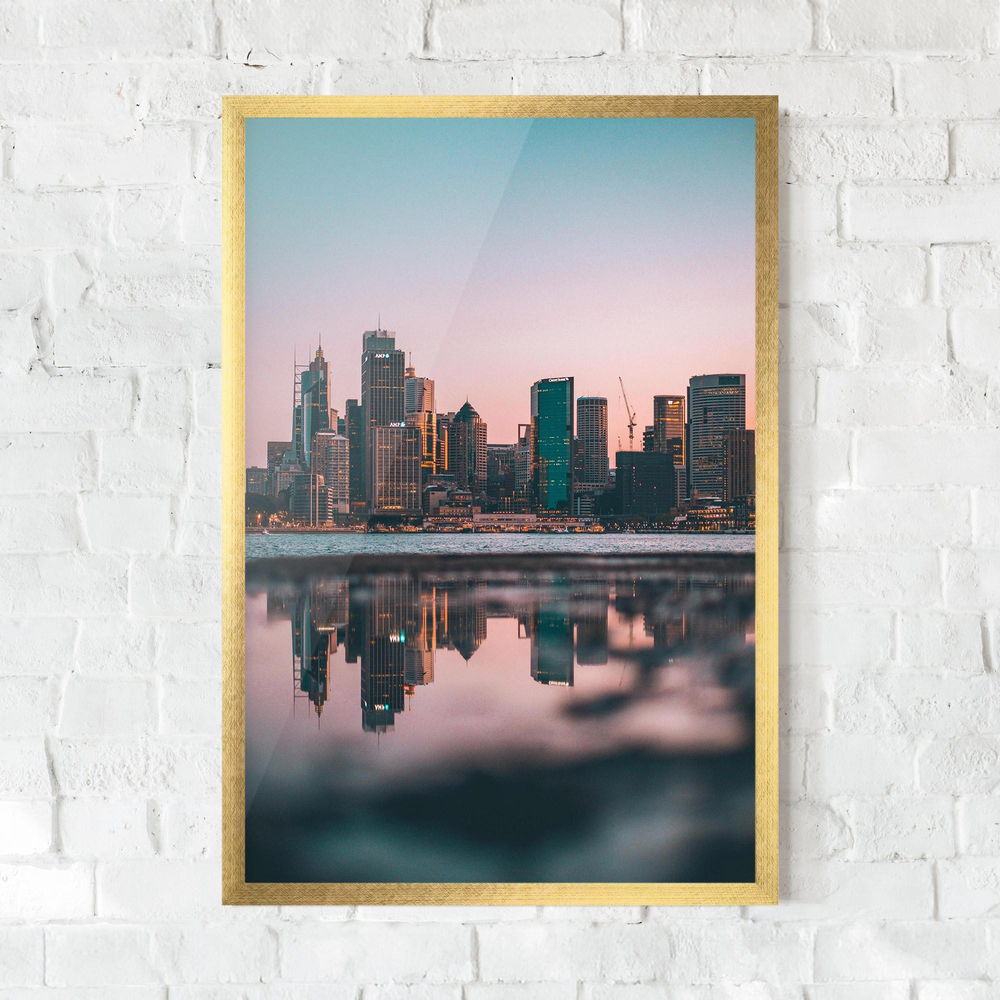 Keretezett Poszter Reflection Skyline mockup 0