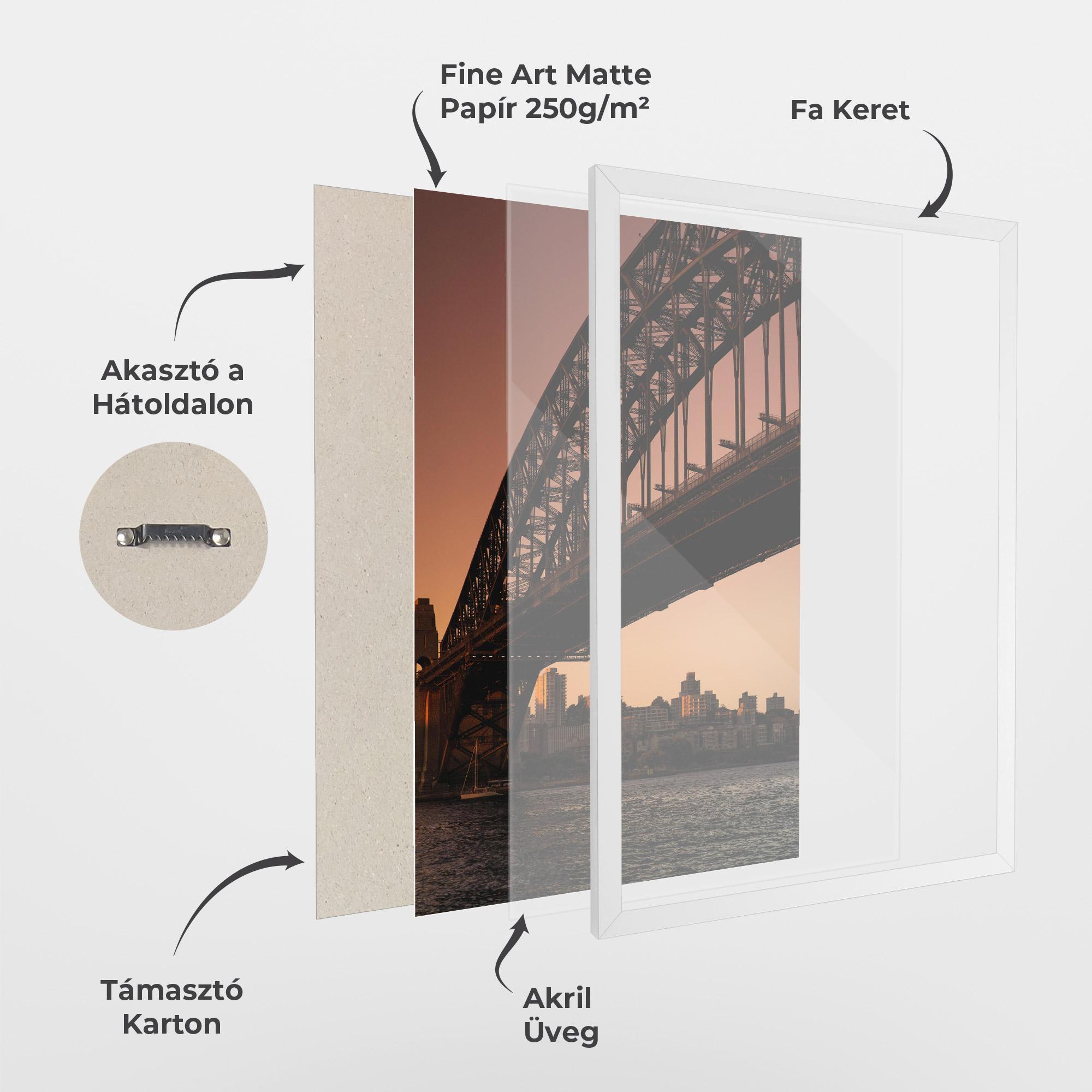 Keretezett Poszter Sunset Harbour Bridge mockup 1