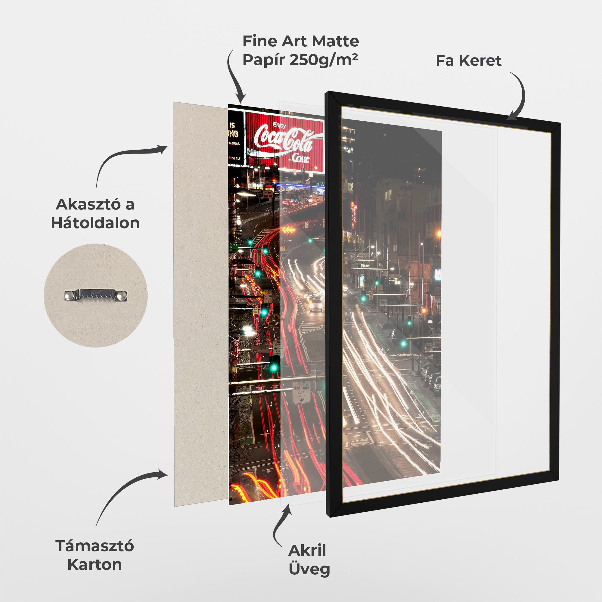 Keretezett Poszter Car Light Road mockup 1