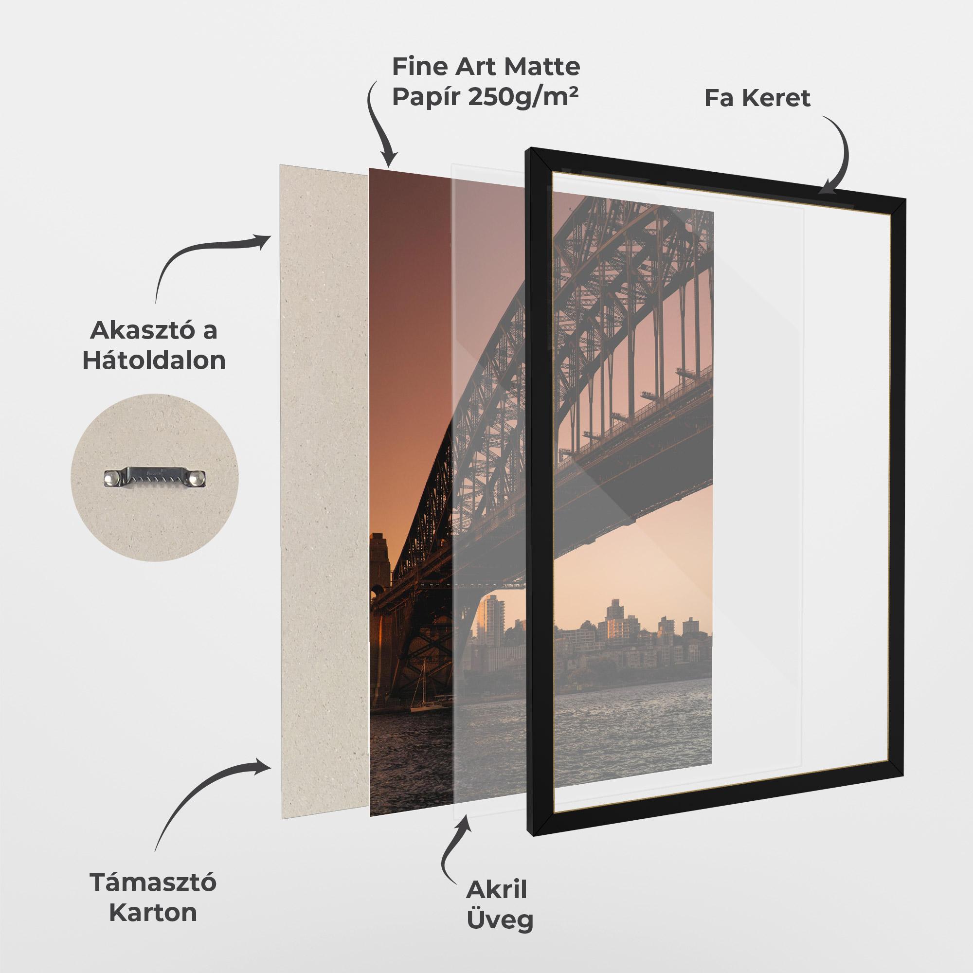 Keretezett Poszter Sunset Harbour Bridge mockup 1