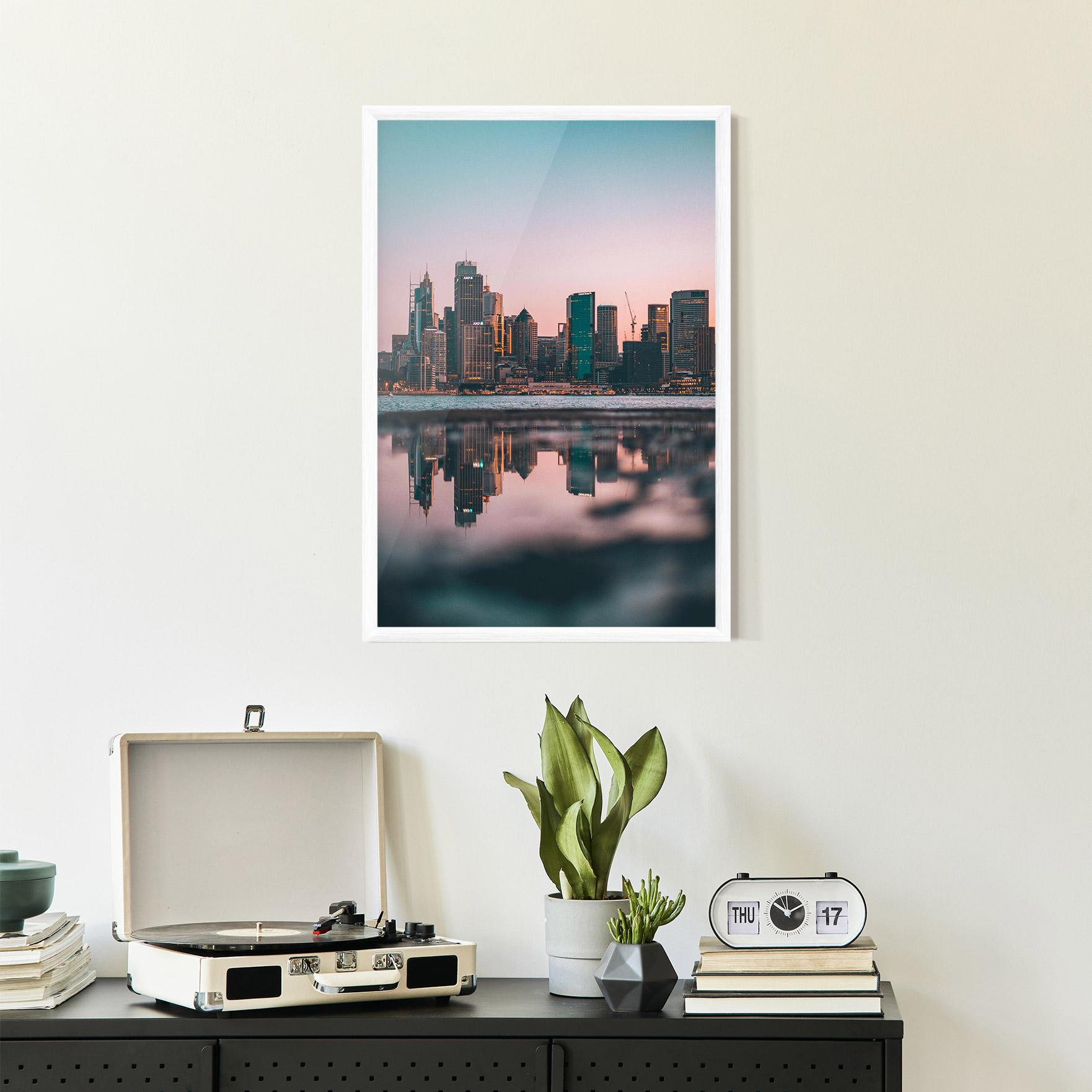Keretezett Poszter Reflection Skyline mockup 2