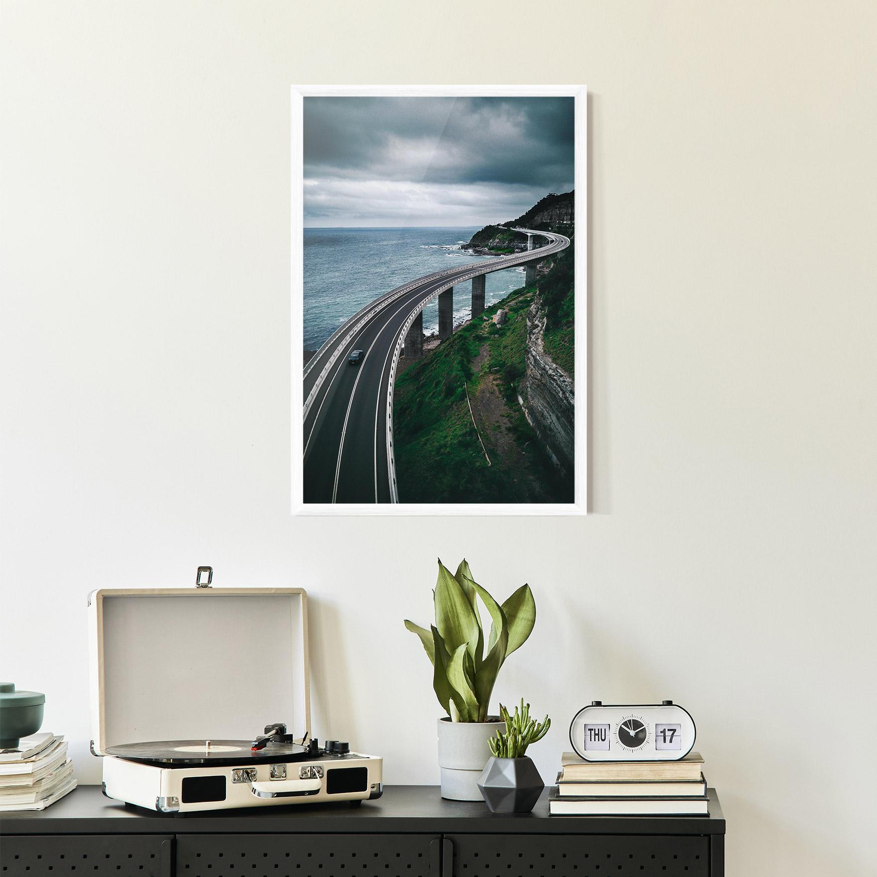 Keretezett Poszter Road Cloudy Day mockup 2