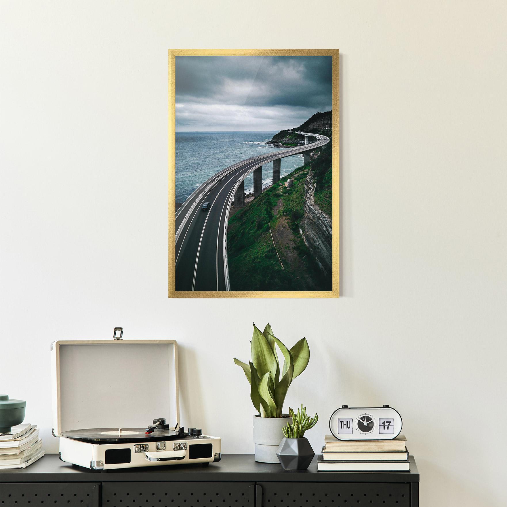 Keretezett Poszter Road Cloudy Day mockup 2