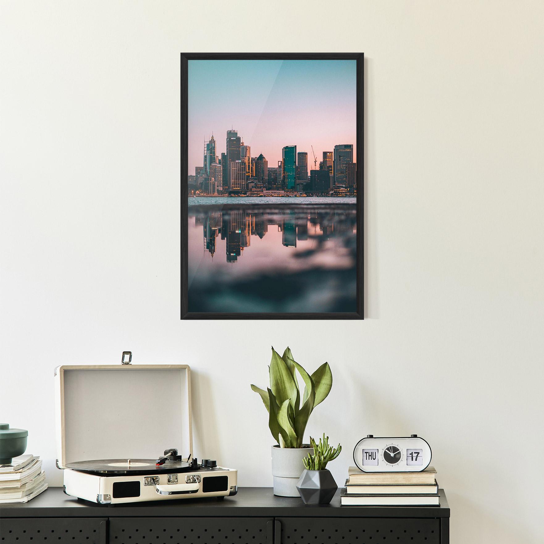 Keretezett Poszter Reflection Skyline mockup 2