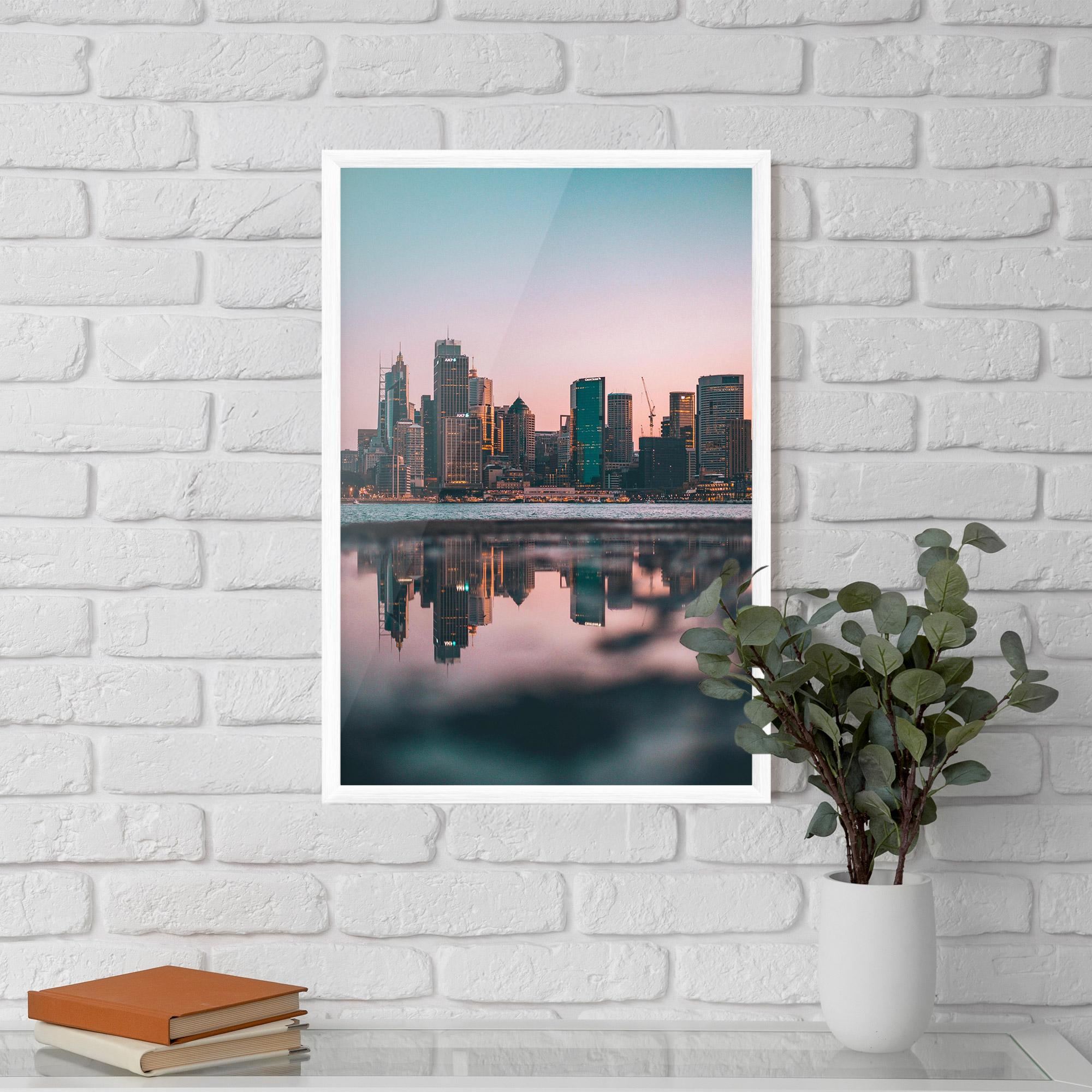 Keretezett Poszter Reflection Skyline mockup 5