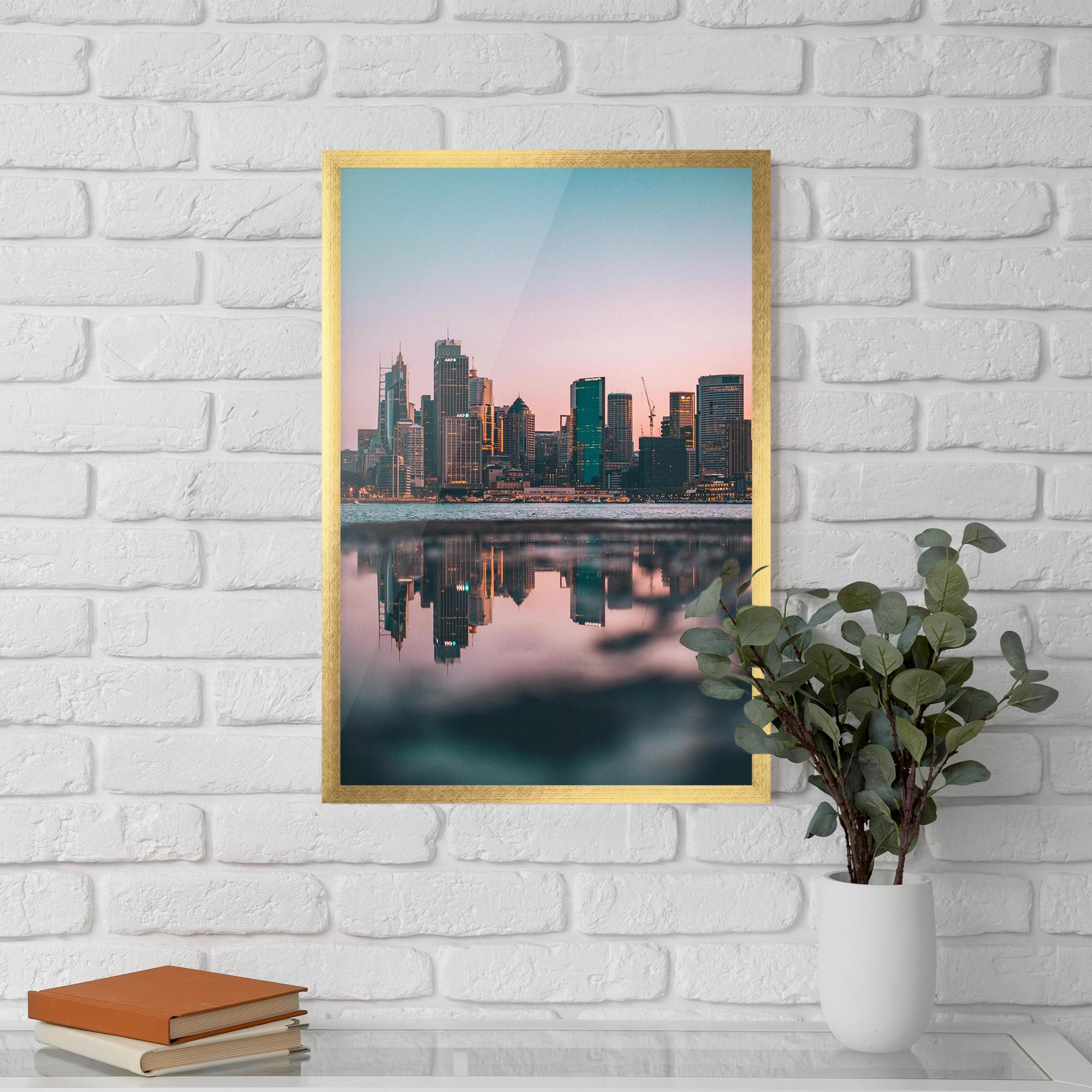 Keretezett Poszter Reflection Skyline mockup 5