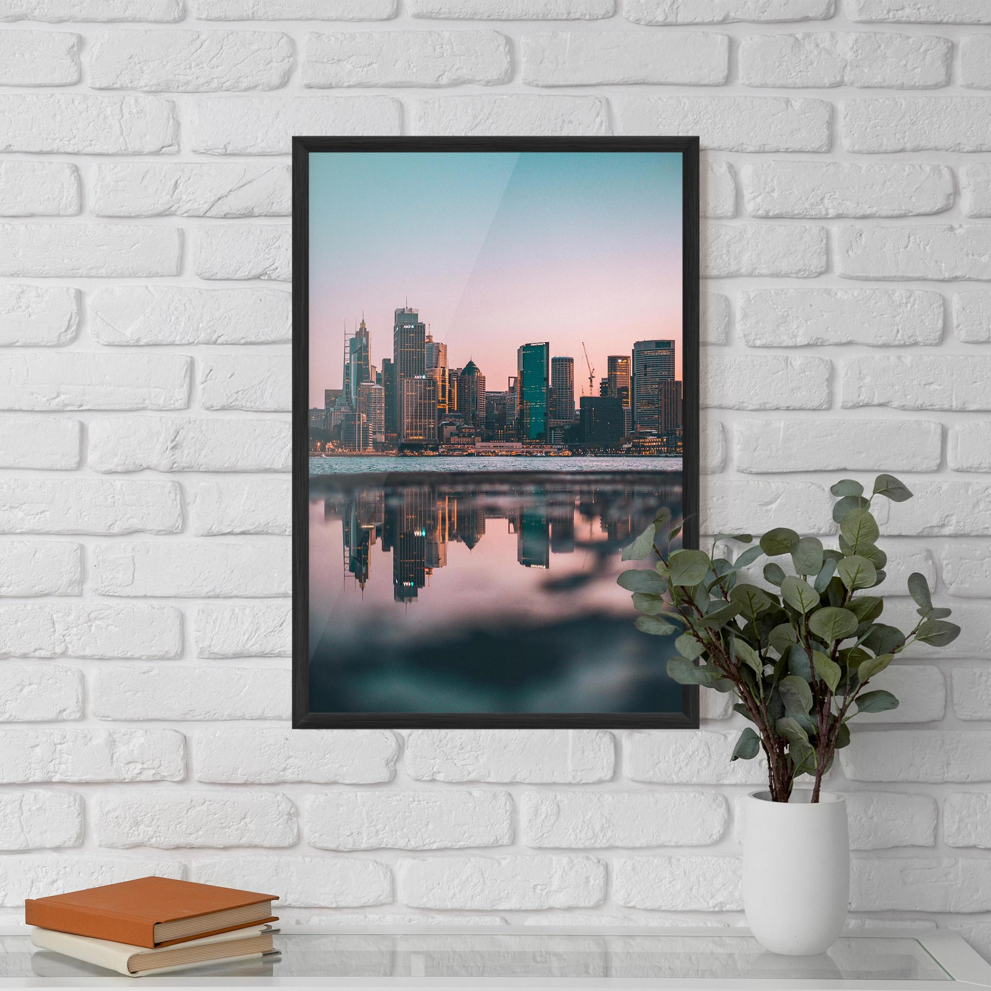 Keretezett Poszter Reflection Skyline mockup 5