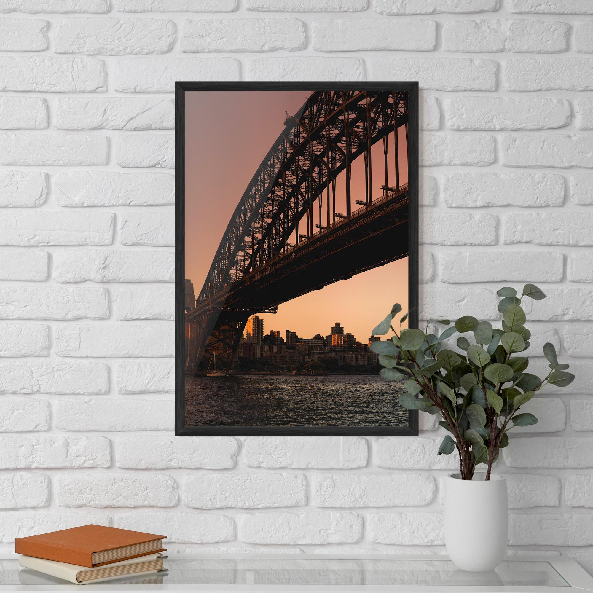 Keretezett Poszter Sunset Harbour Bridge mockup 5