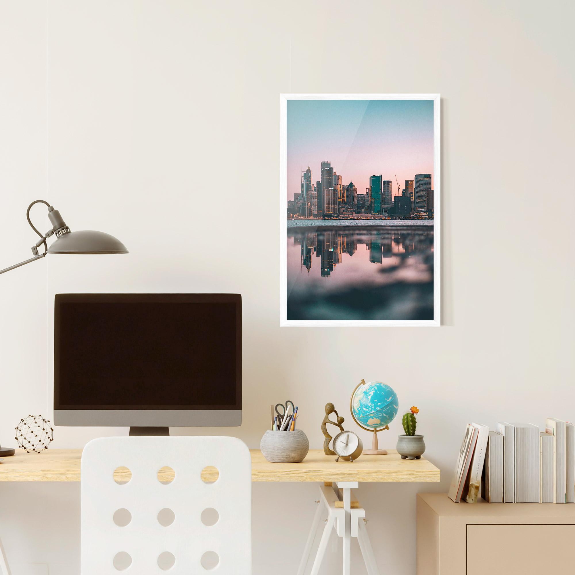 Keretezett Poszter Reflection Skyline mockup 6