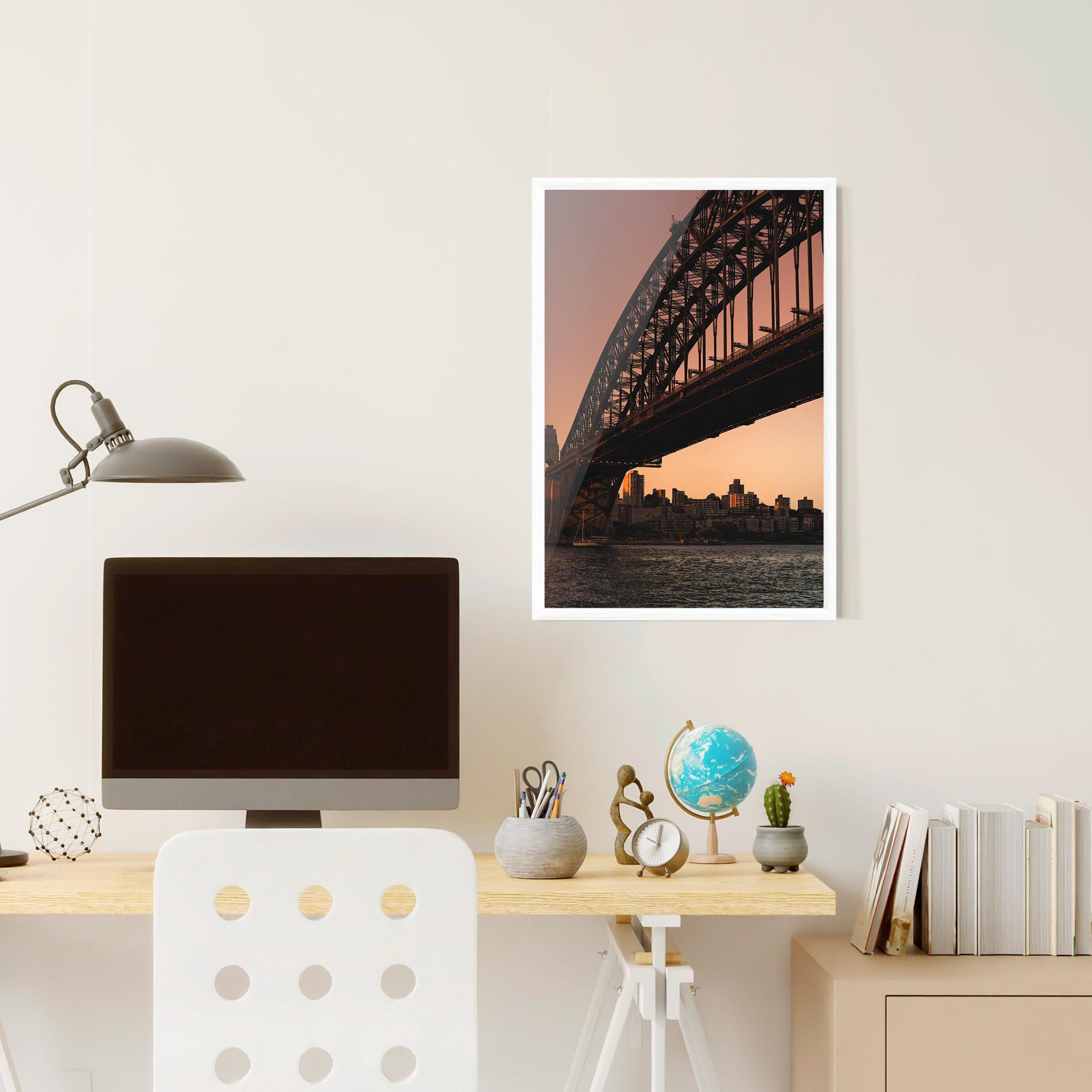 Keretezett Poszter Sunset Harbour Bridge mockup 6